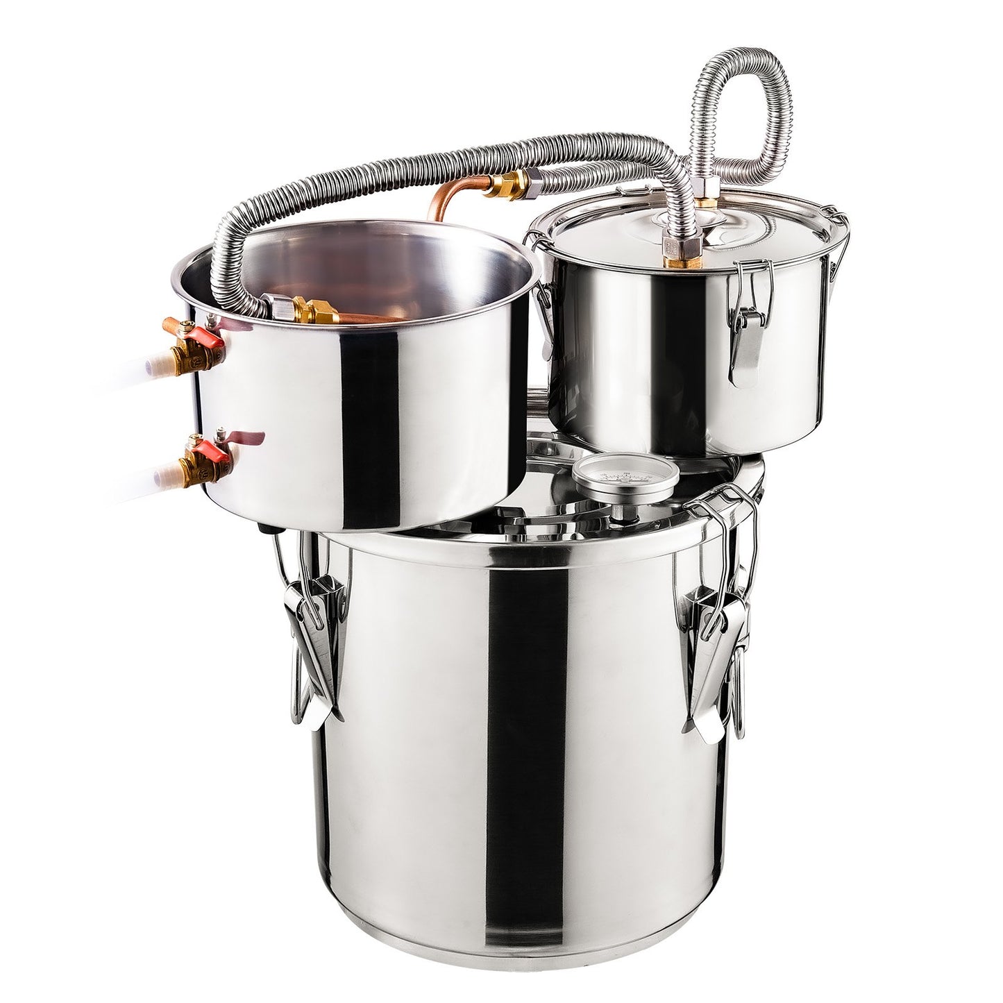 Moonshine Stillwasser-Alkohol-Destilliergerät, 3 Gallonen, mit Thumper-Fass und 8-W-Wasserpumpe