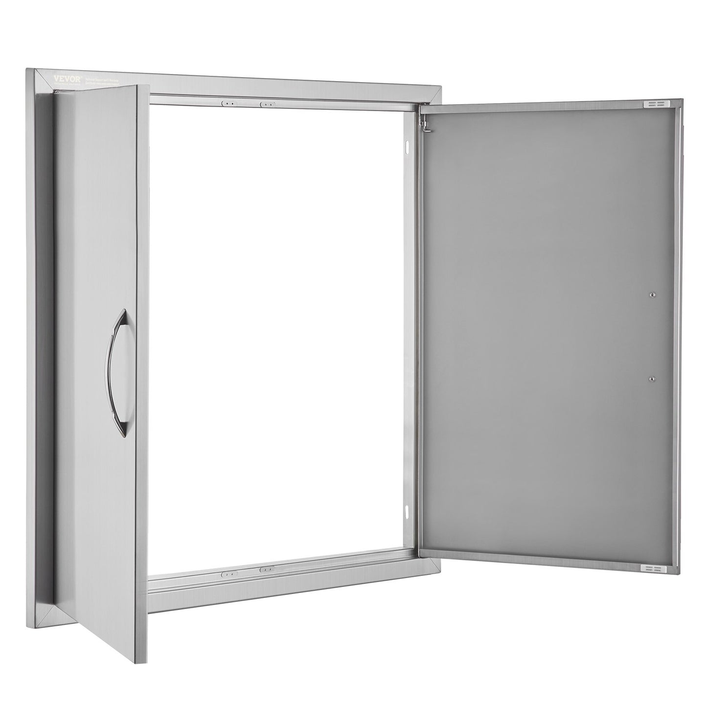 BBQ Access Door, 31W x 31H Inch Double Outdoor Kitchen Door, Stainless Steel Flush Mount Door, Wall Vertical Door with Handles, for BBQ Island, Grilling Station, Outside Cabinet
