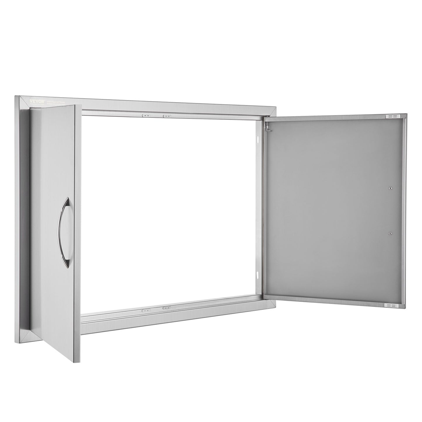 BBQ Access Door, 36W x 24H Inch Double Outdoor Kitchen Door, Stainless Steel Flush Mount Door, Wall Vertical Door with Handles, for BBQ Island, Grilling Station, Outside Cabinet