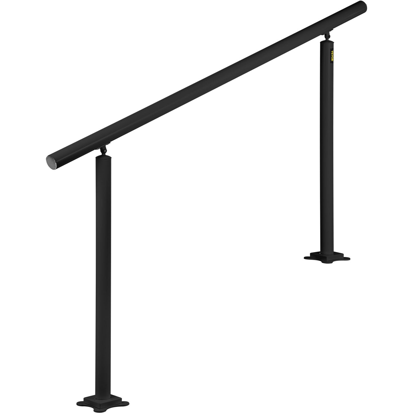 Outdoor Stair Railing Kit, 5 FT Handrails 0-5 Steps, Adjustable Angle Black Aluminum Stair Hand Rail for The Elderly, Handrails for Indoor & Outdoor Steps