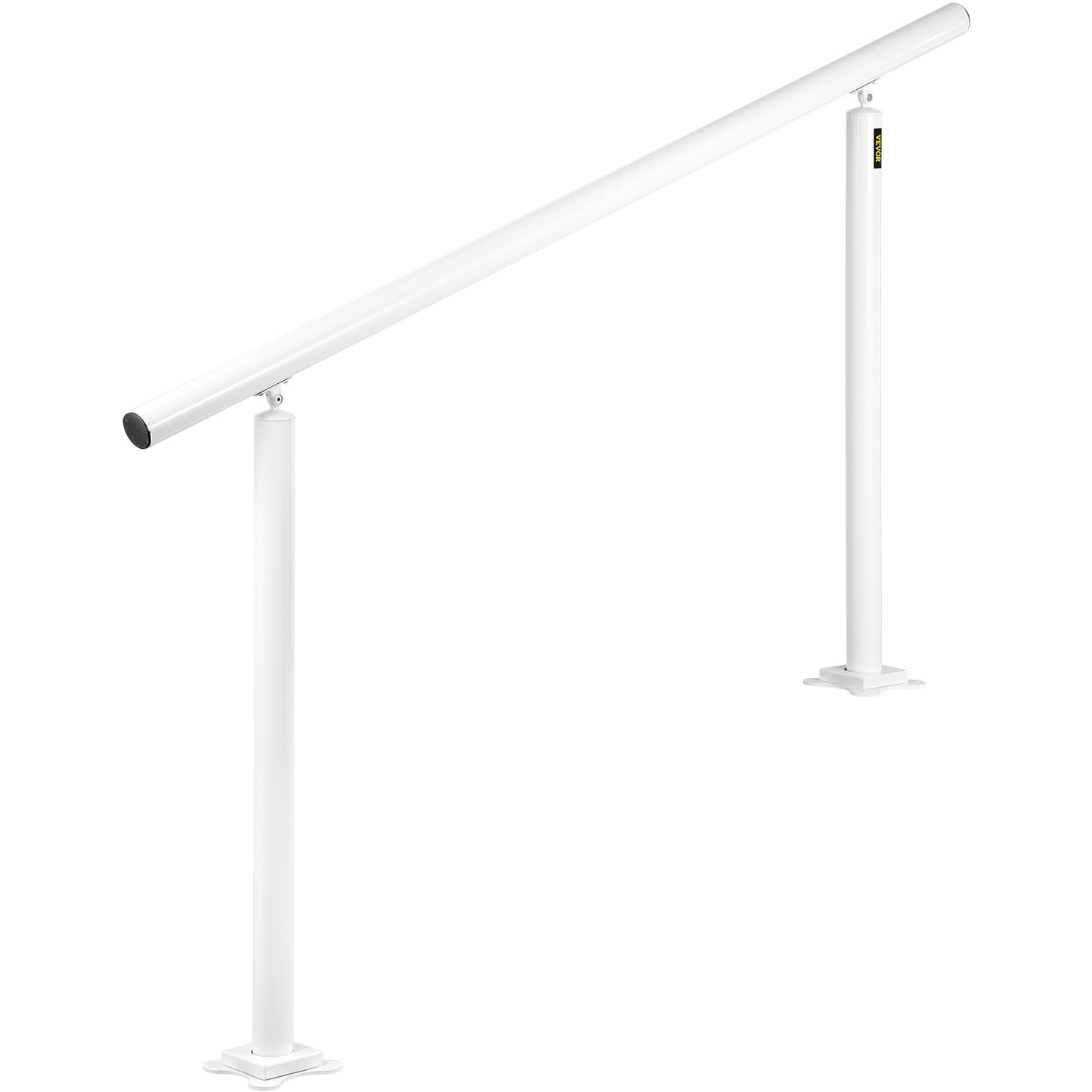 Outdoor Stair Railing Kit, 5 FT Handrails 0-5 Steps, Adjustable Angle White Aluminum Stair Hand Rail for The Elderly, Handrails for Outdoor Steps