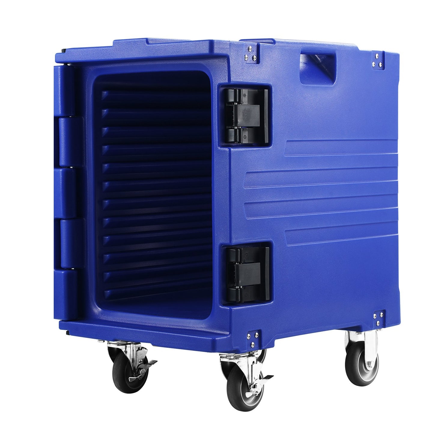 Insulated Food Pan Carrier, 82 Qt Hot Box för catering, LLDPE Food Box Carrier med One-Piece Spänne, Front Loading Food Warmer med handtag, Ändlastare med hjul för restaurang, matsal, etc.