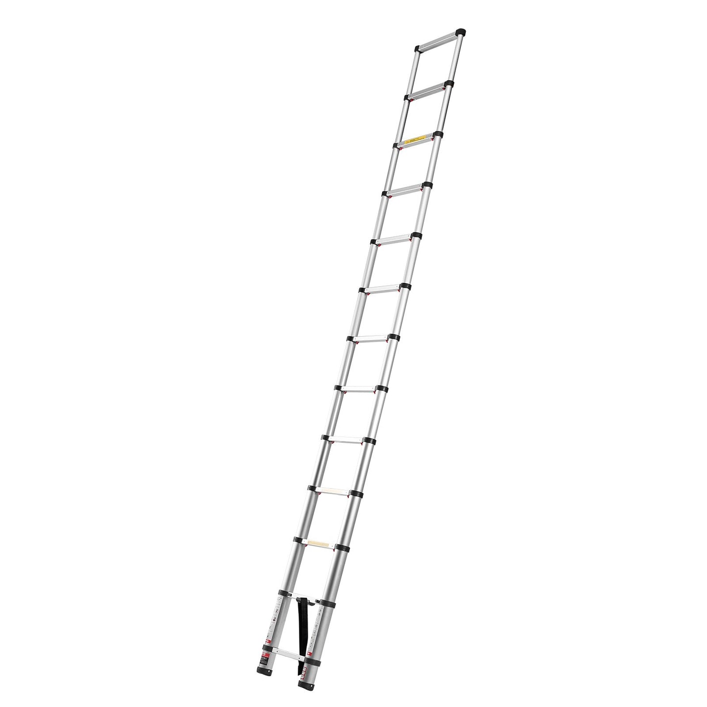 12.5ft Telescoping Ladder, Aluminum Lightweight Multi-Purpose Collapsible Extension, One-Touch Retraction Ladder, Heavy Duty 330LBS Max Capacity with Non-Slip Feet, for Home, Outdoor Work, Loft