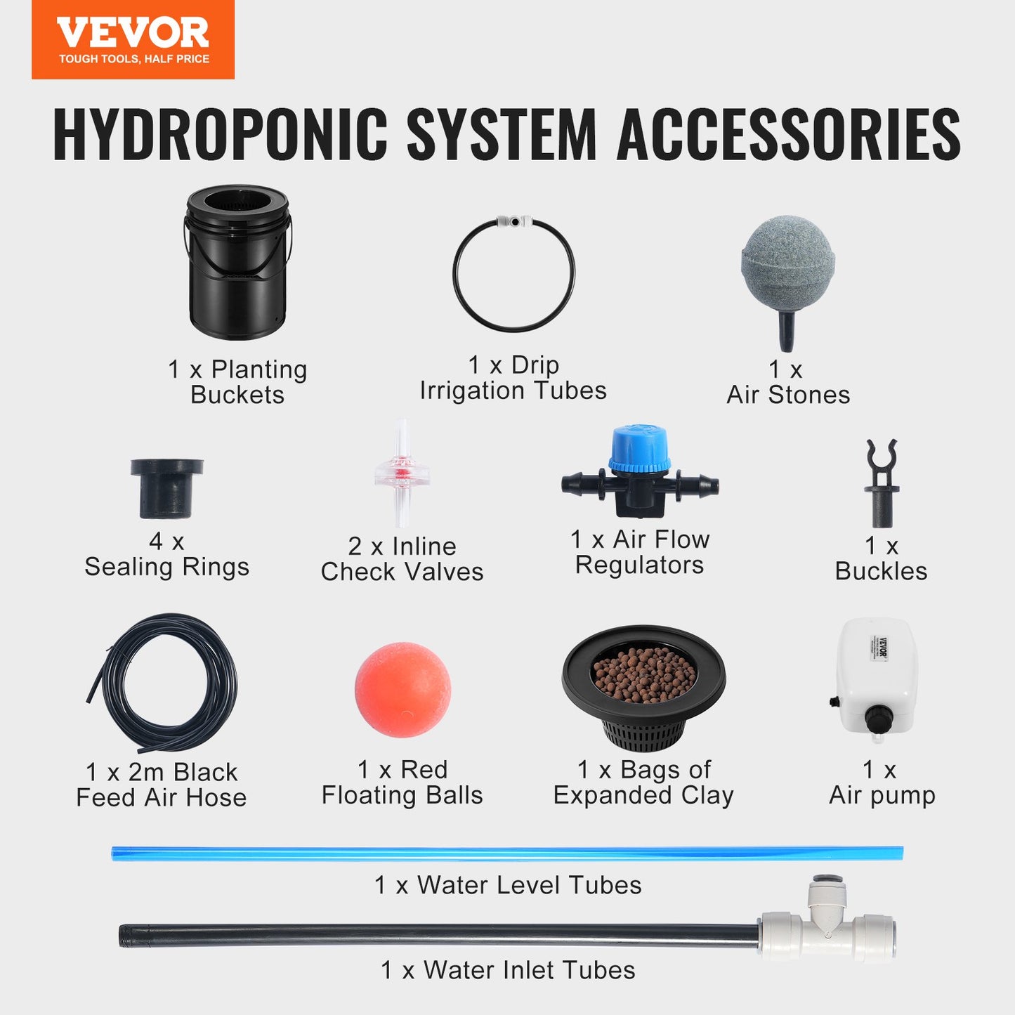 DWC Hydroponics Grow System Deep Water Culture with Top Drip 1 Bucket 5Gal