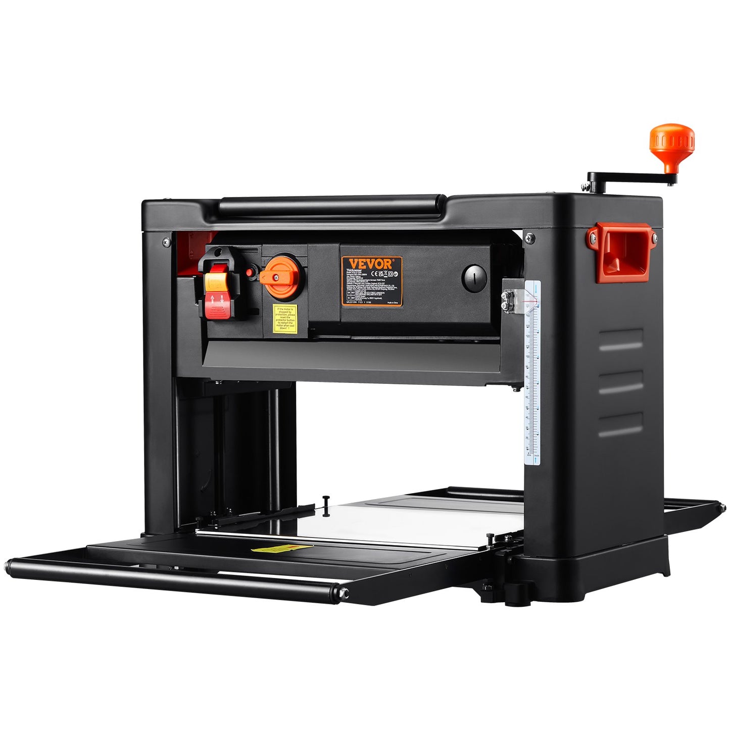 Abricht- und Dickenhobelmaschine mit zwei Geschwindigkeiten, 33 cm Breite, Tischhobel, drei Klingen, 15 Ampere, 2000 W, leistungsstarker Motor, 30 cm erweiterter Zufuhrtisch, geräuscharm für