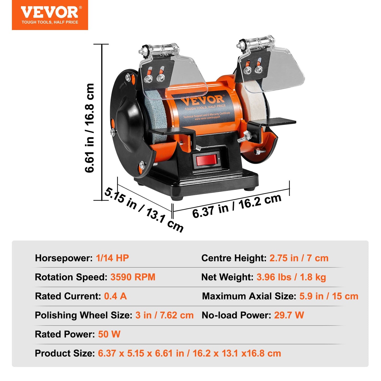 Jewelry Polisher, Bench Grinder Polishing & Buffing Machine, 3590RPM Bench Lathe Polisher with 1 Wool Wheel & 1 Abrasive Fiber Wheel & 1 Grinding Wheel & 100pcs Tools
