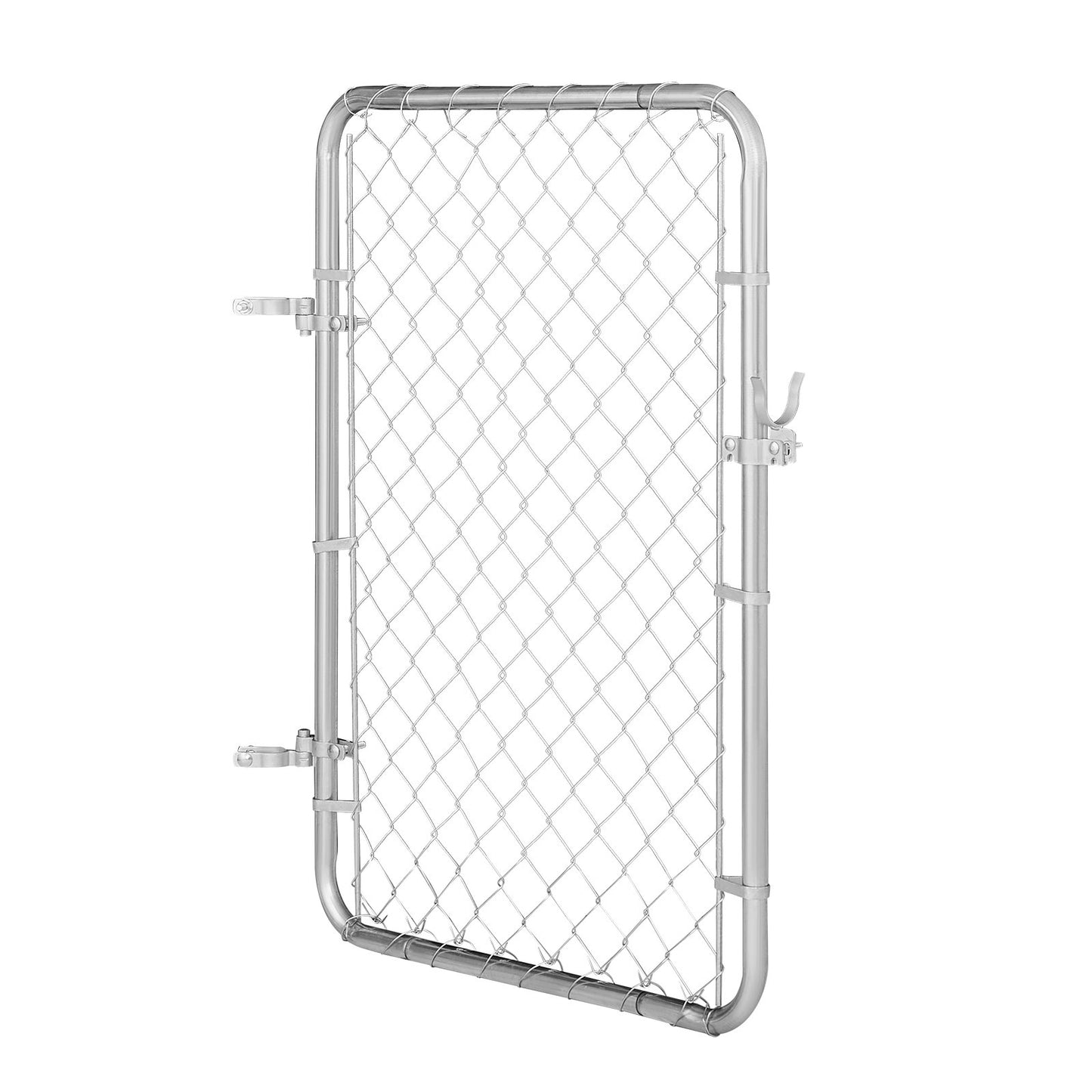 Chain Link Fence Gate, 32 x 46 in, Adjustable Chain Link Fence Panel, Fit 2-6 ft (W) x 4 ft (H) Garden Fence Gate Opening, Rust-Resistant Galvanized Fencing Gate for Farm Posts Not Included