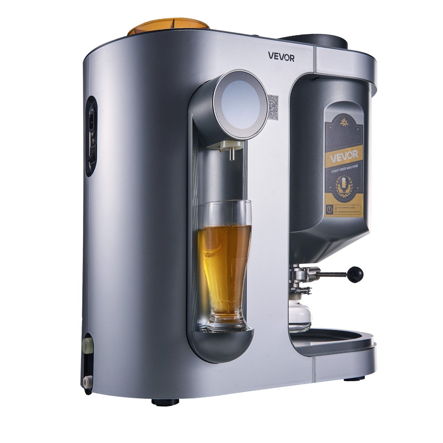 Automatic Home Beer Brewer, 3.43 Gal All-in-One Home Brew Machine, 1500W Power Electric Beer Maker Machine with Mash Boil Device, 304 Stainless Steel Inner Tank, Auto Temp & Pressure Control