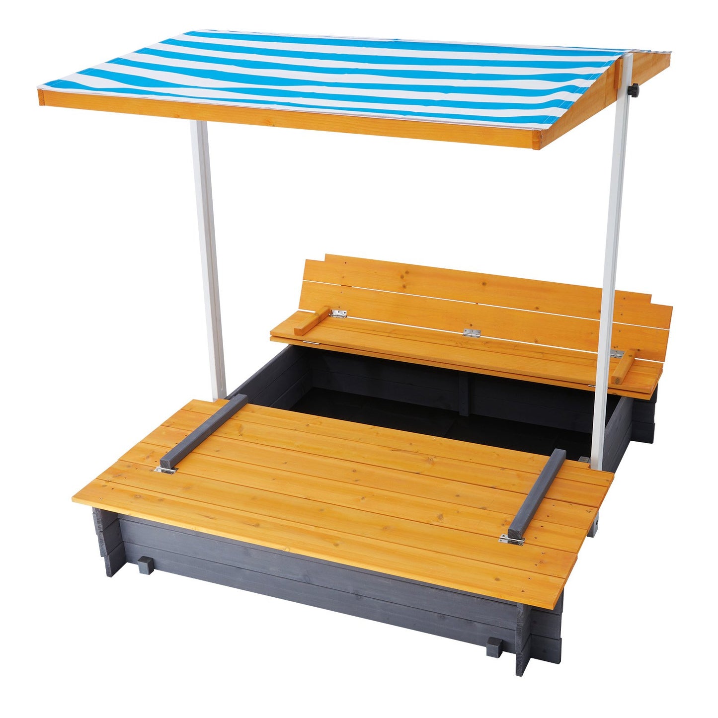 Sandkasten aus Holz mit Baldachin, Sandkasten, Sandgrube, Outdoor, Hinterhof, Alter 3–12