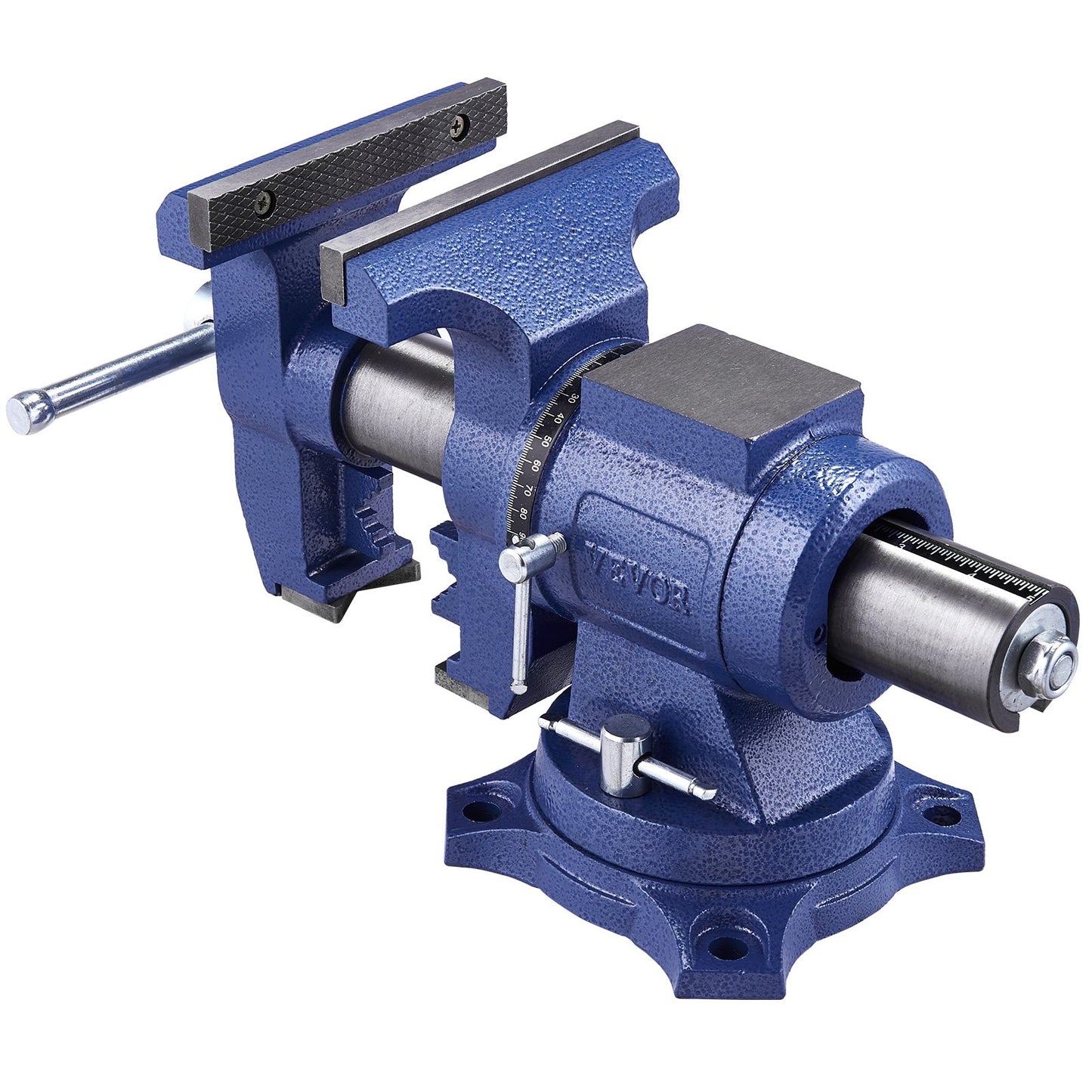 Heavy Duty Bench Vise, 6-1/2" Jaw Width, 5" Max Jaw Opening Multi-Purpose Ductile Iron Bench Vise with Anvil, 360° Swivel Base Head, 3" Throat, 5620 lbs Clamp Force, for Pipe Repairing Metalworking