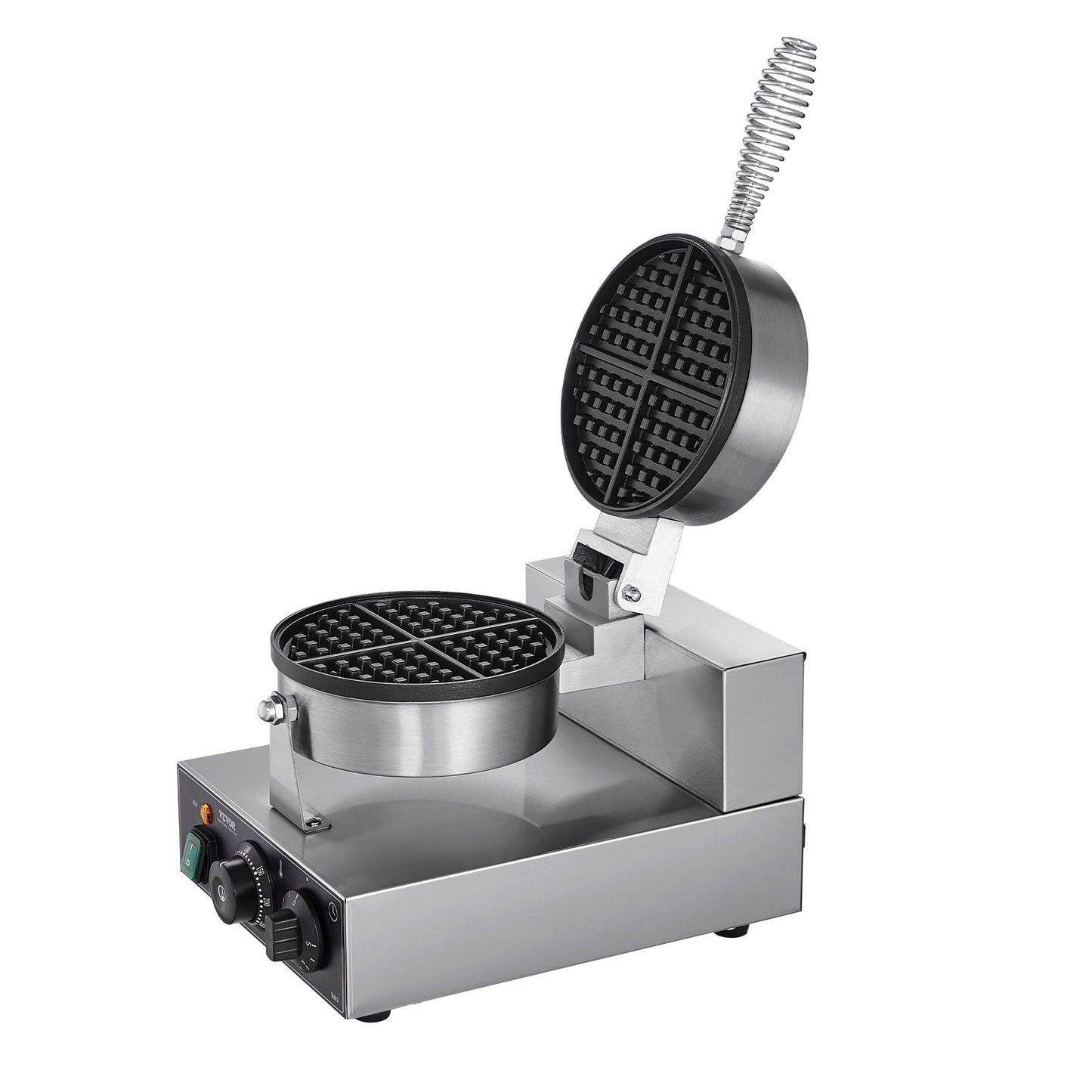 Kommerzieller Waffeleisen, rund, Waffeleisen, Backmaschine, antihaftbeschichtet, 1230 W