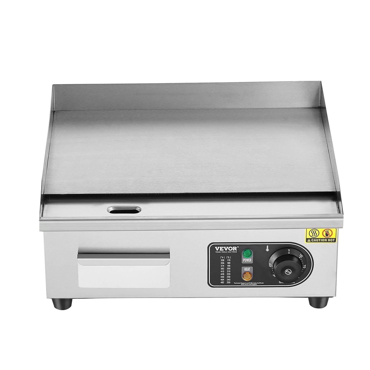 Commercial Electric Grill 2800W Countertop Flat Grill 122℉-572℉