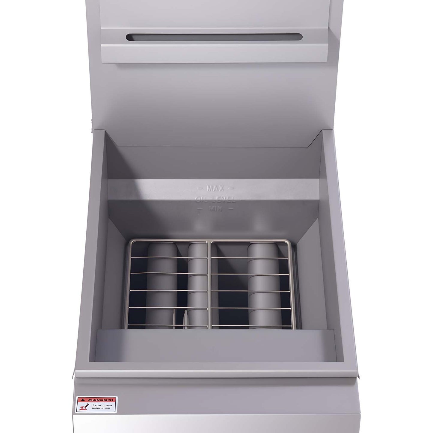 Commercial Deep Fryer, 3-Burner Fryer for Restaurants, Stainless Steel Floor Standing Deep Fryers with Dual Baskets and Adjustable Temperature, Natural Gas Powered, 40 lbs Capacity, 90,000 BTU