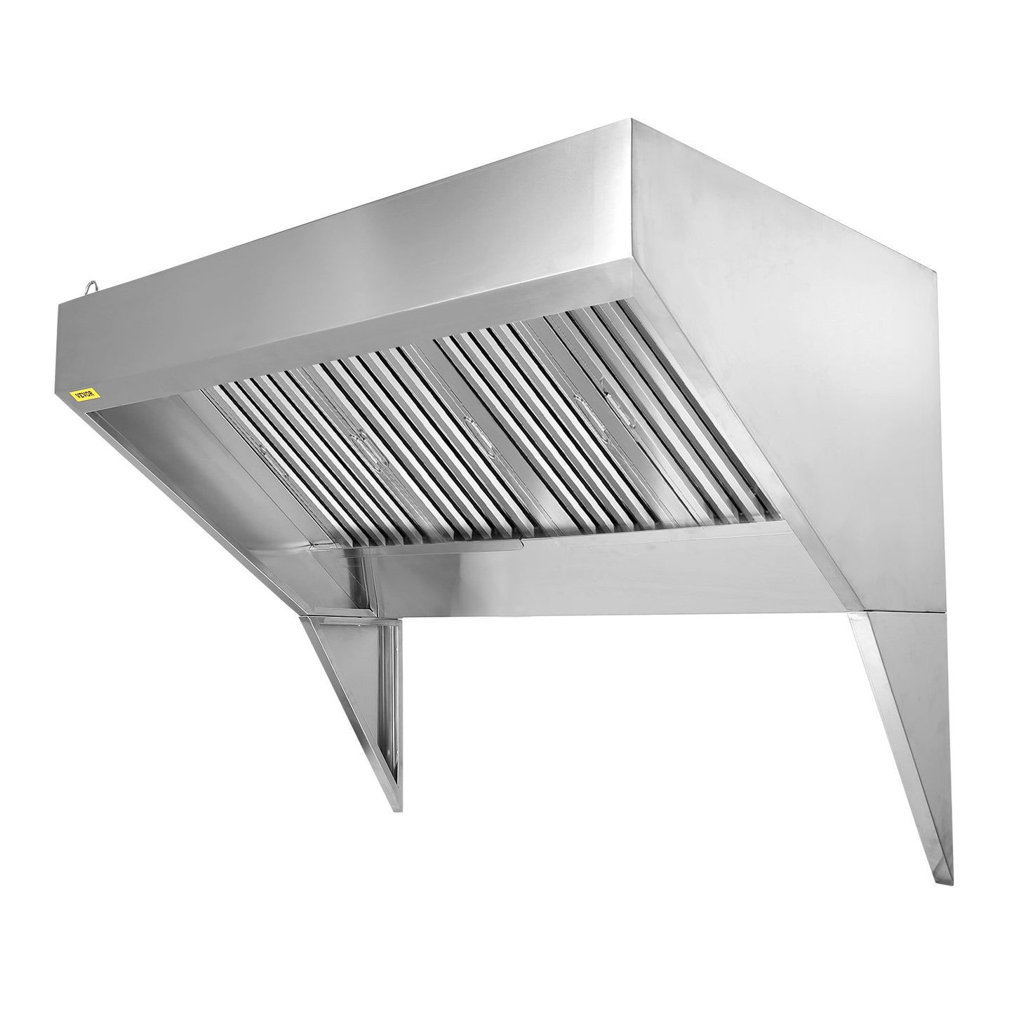 Commercial Exhaust Hood, 9FT Food Truck Hood Exhaust, 201 Stainless Steel Concession Trailer Hood with 4 Detachable U-shaped Grid Oil Filter Mesh, Rust Resistant Vent Hood for Kitchen Restaurant