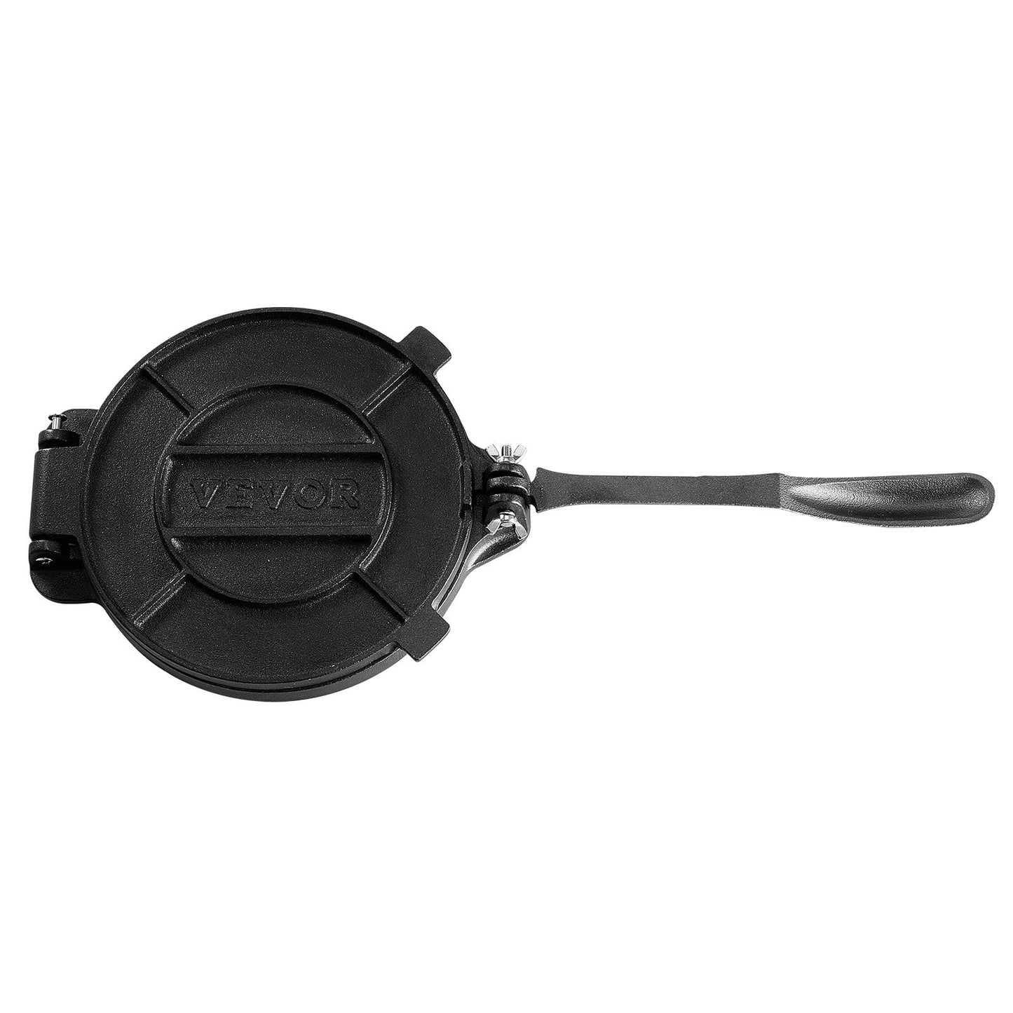 Tortilla Press, 8 tums Tortilla och Roti Maker, gjutjärn Heavy Duty Tortilladora Press, förkryddad Pataconera Maker med 100 st pergamentpapper, degmaskin för mjöl Tortilla, Tawa, Silver