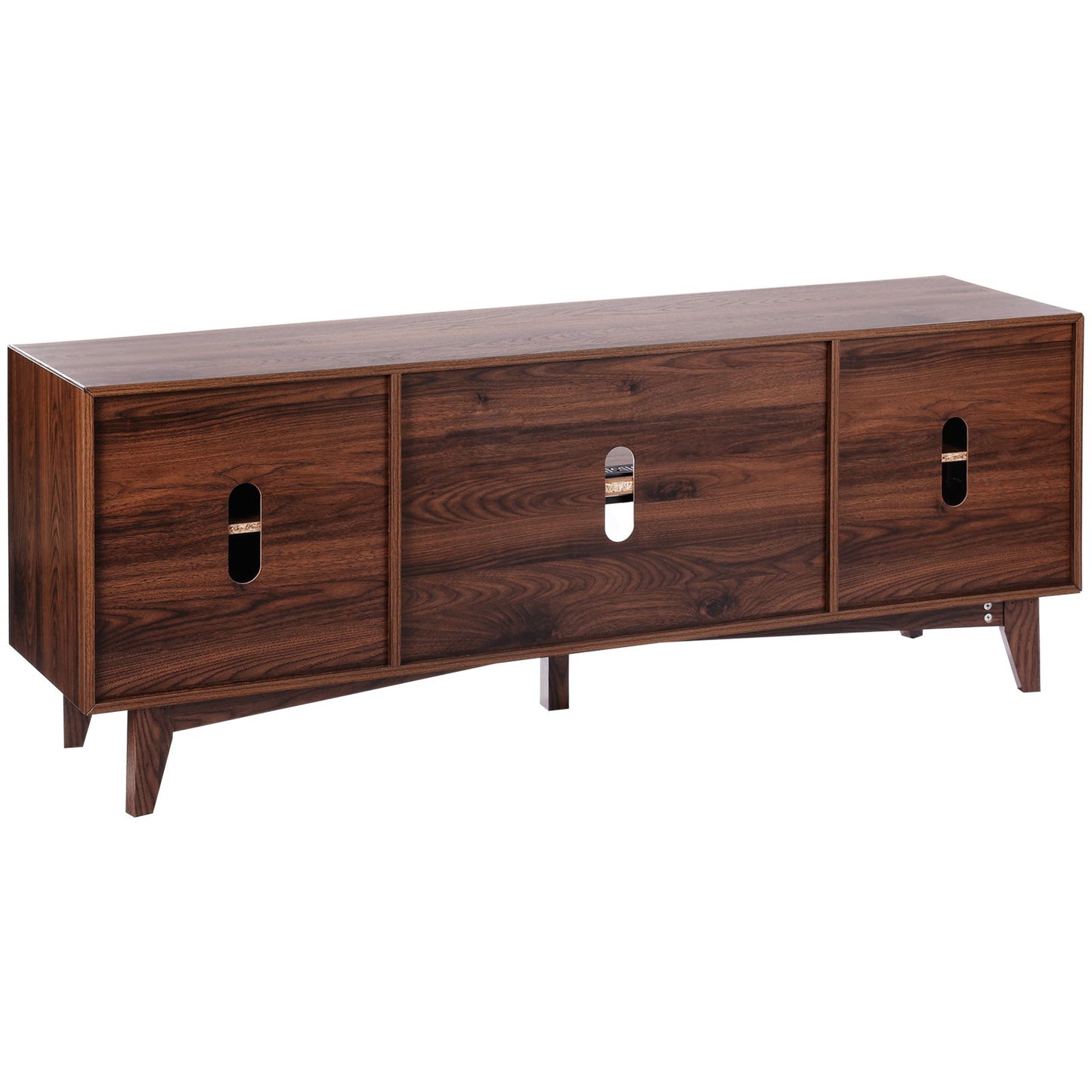 Rattan-TV-Ständer 191cm Fernseher Boho-TV-Schrank Fernsehschrank Walnuss