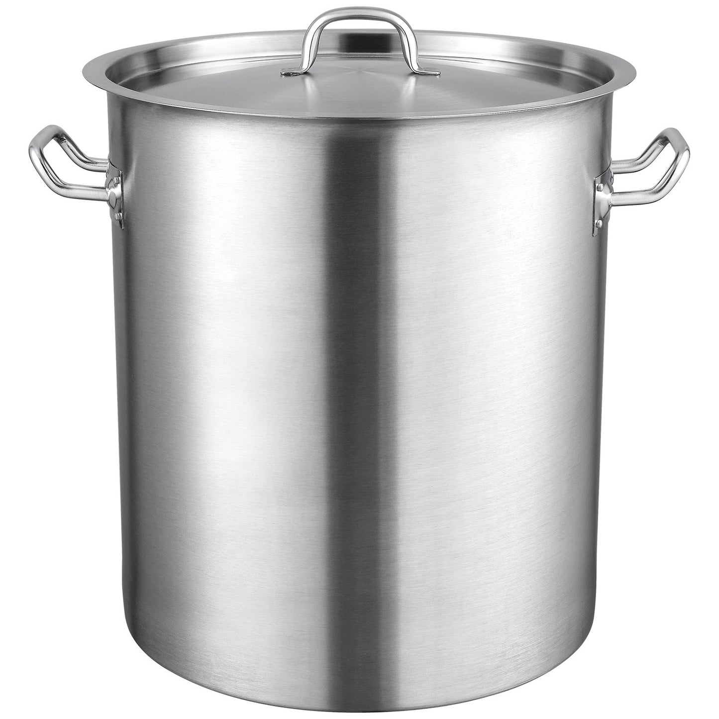 Stainless Steel Stockpot, 42 Quart Large Cooking Pots, Multipurpose Cookware Sauce Pot with Lid & Handle, Heavy Duty Commercial Grade Stock Pot, Sanding Treatment, for Large Groups Events Silver