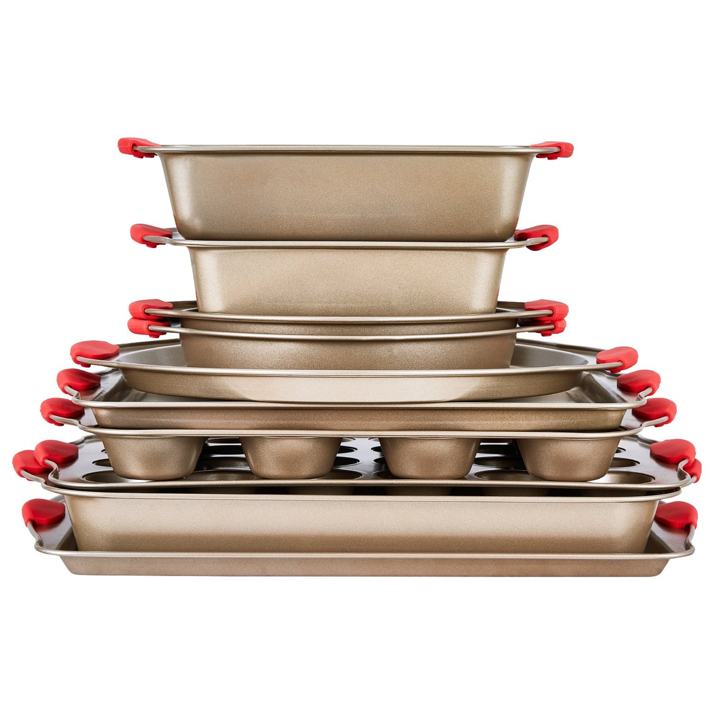 Baking tray set 10-piece nonstick carbon steel set with silicone handle