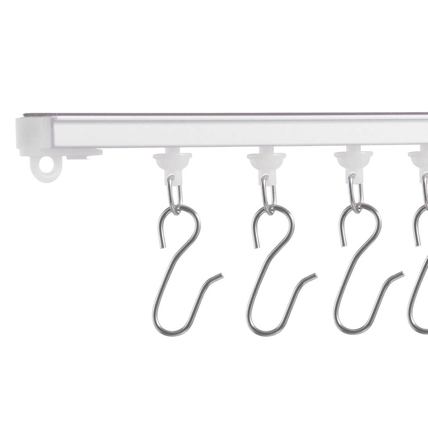 Takgardinskena set 9,9 FT/3 meter självhäftande rumsavdelare Vit