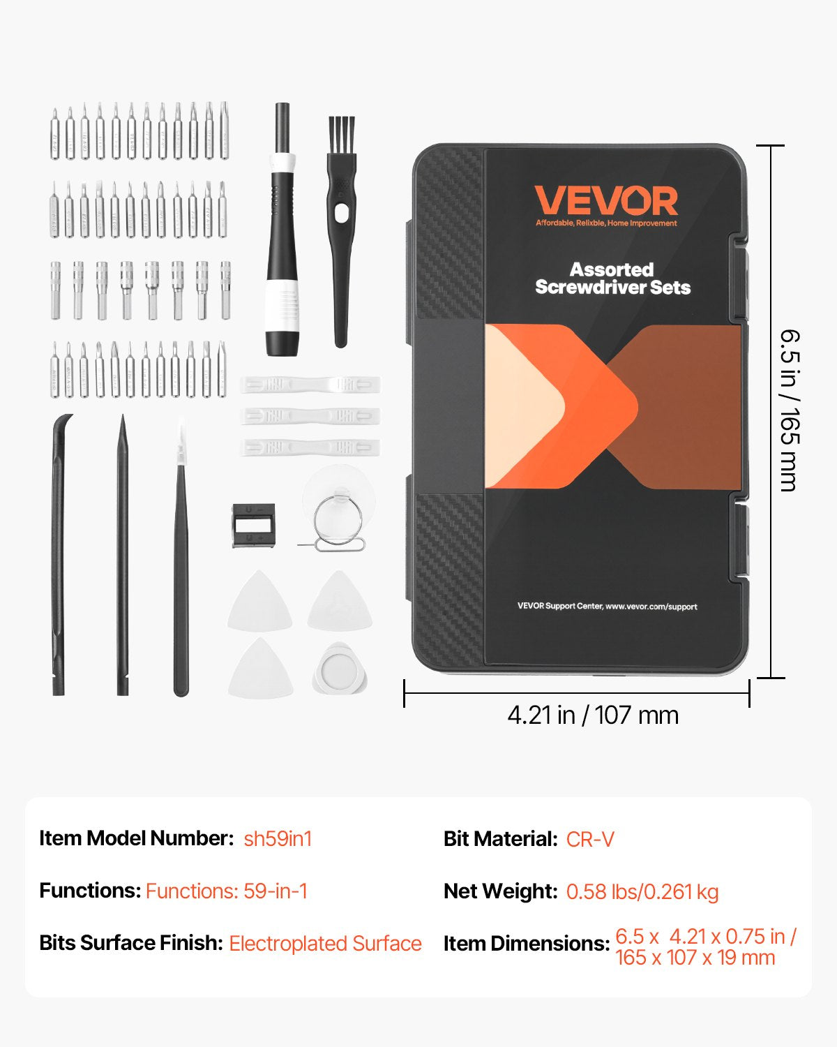 Screwdriver Set, 59-Piece Small Precision Screwdriver Set with Phillips, Flat Head, Torx, Pentalobe Bits, Tweezer for Men, Mini Cleaning Repair Tool Kit for iPhone, MacBook, Laptop, Computer