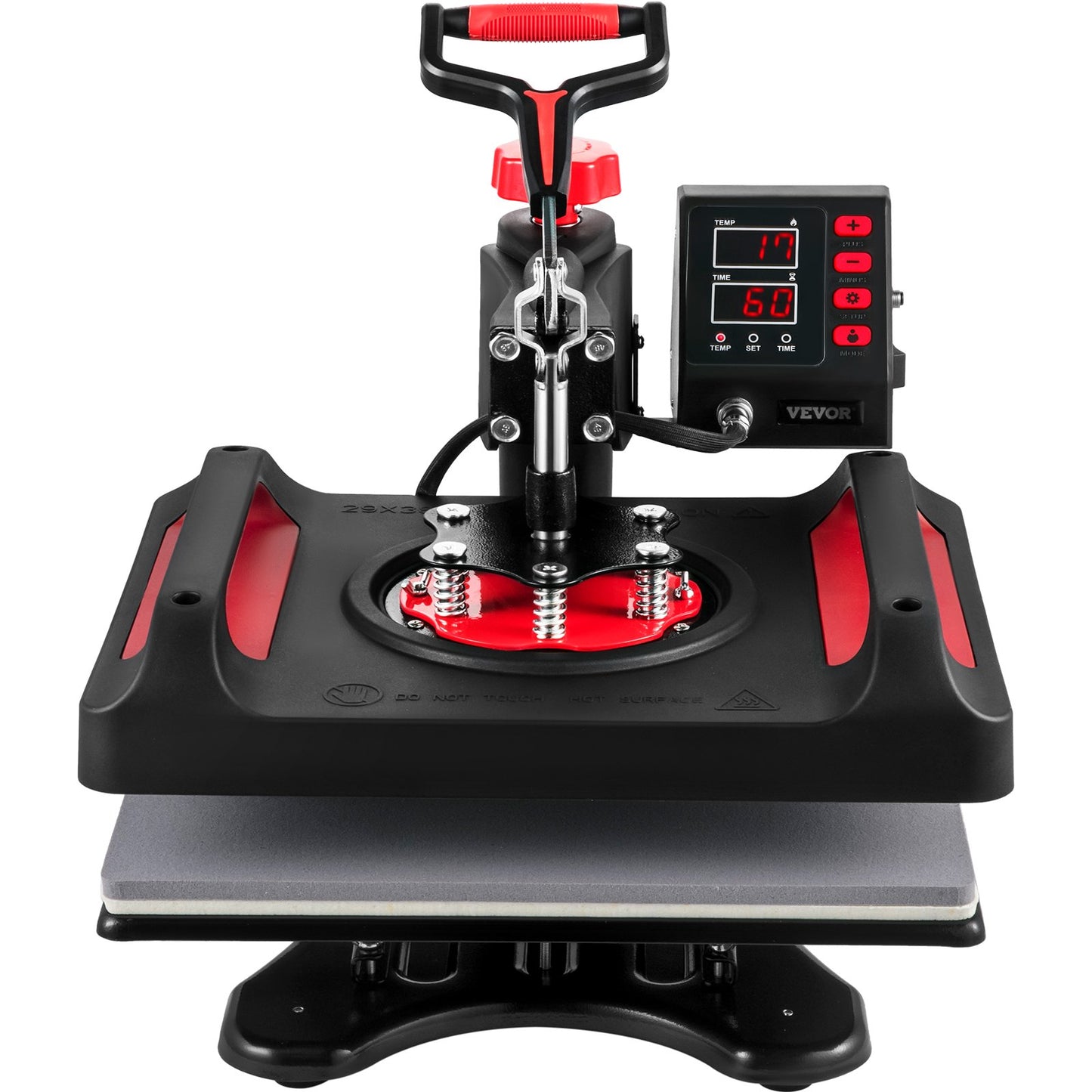 Heat Press Machine 12 x 15 Inch 8 in 1 Heat Press Sublimation Machine 360° Rotation Swing Away 8 in 1 Shirt Printing Machine Dual-Tube Heating for DIY T-Shirts Cap & Mugs Red