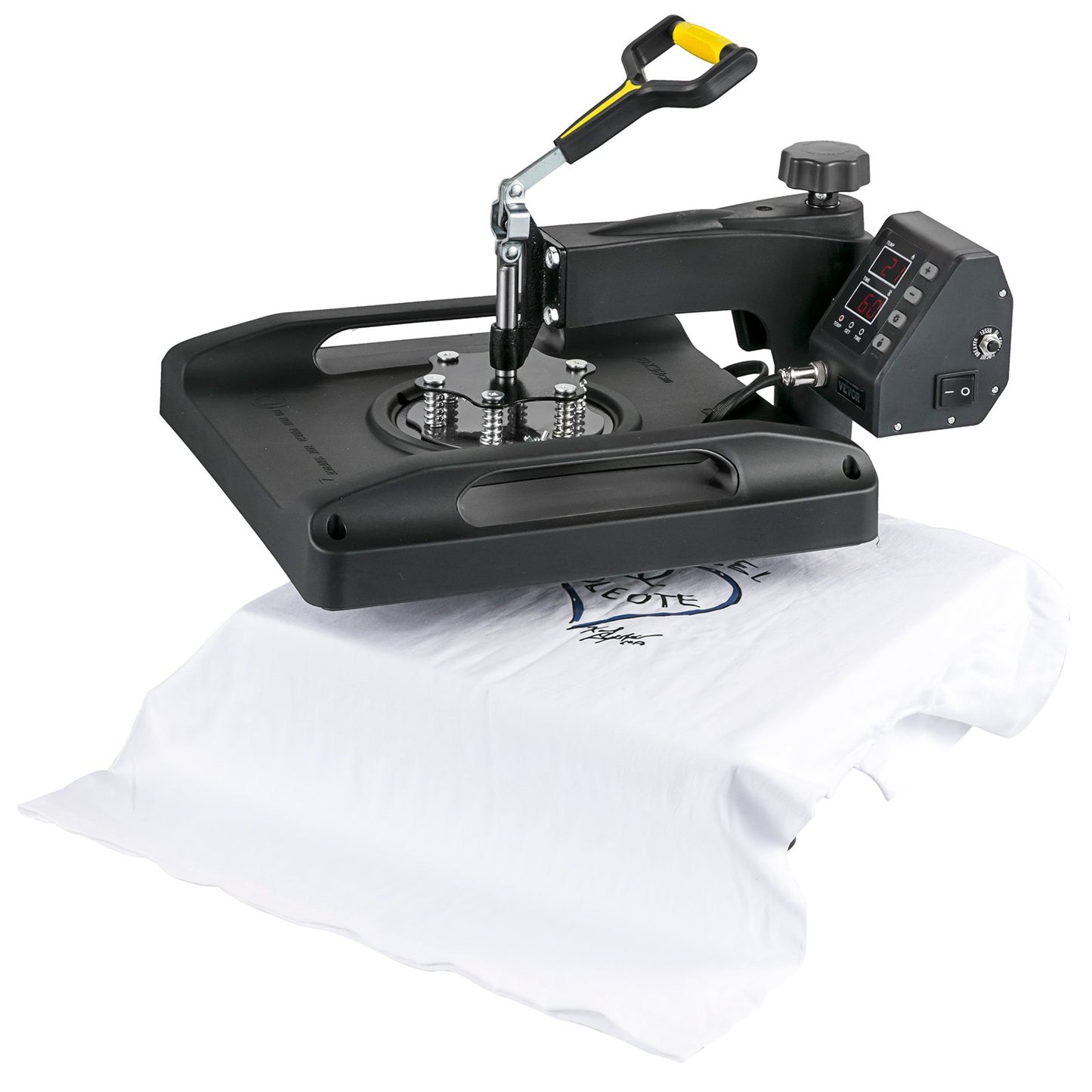 Heat Press Machine 15 x 15 Inch 8 In 1 Heat Press 1000W Sublimeringsmaskin 360° Rotation Swing Away Heat Press 8 In 1 Skjorta Tryckmaskin Dual-Tube Uppvärmning för DIY T-shirts Kepsmuggar (svart)