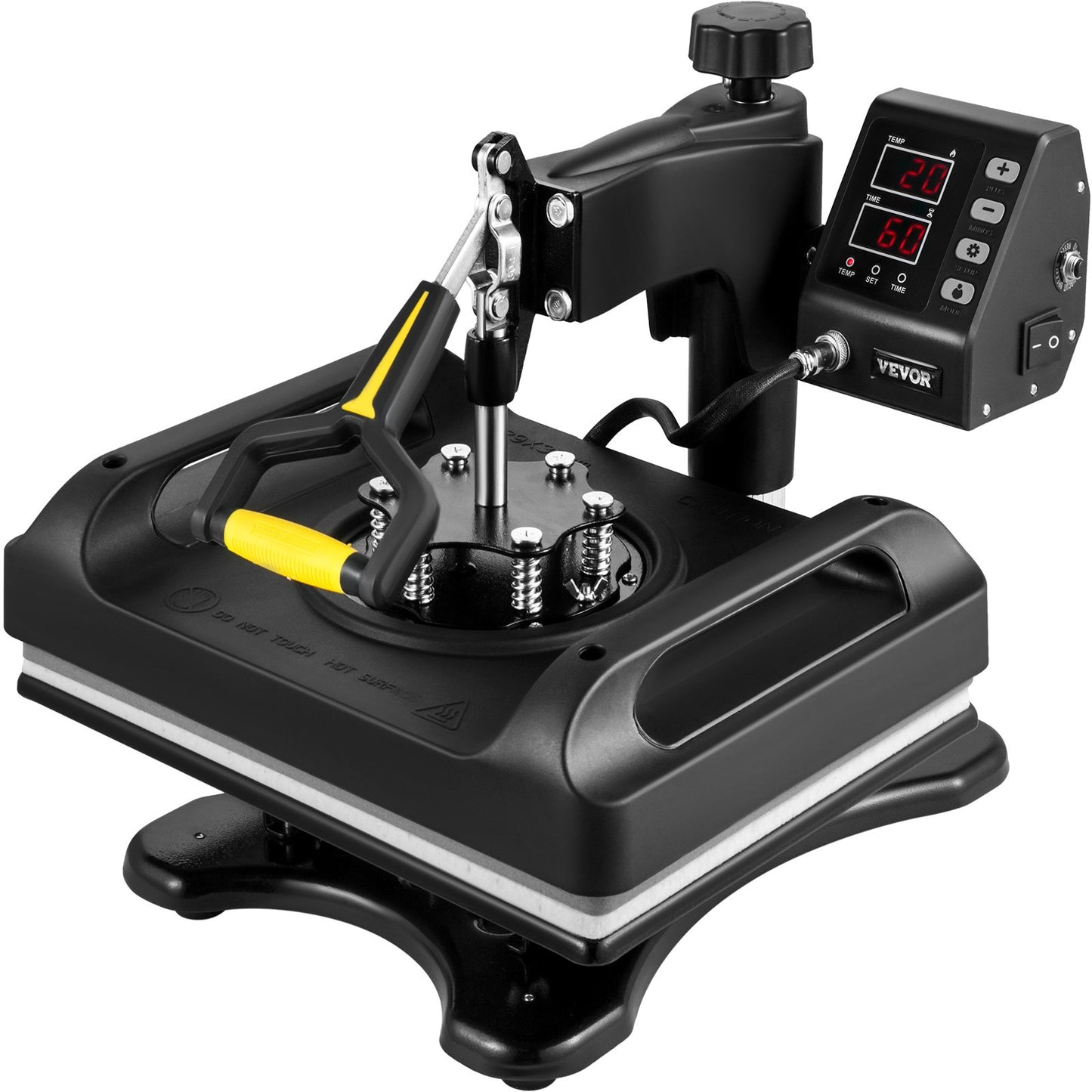 Wärmepresse 12 x 15 Zoll 6-in-1-Wärmepresse 360°-Drehung Schwenkbare Wärmepresse 1000-W-Sublimationsmaschine 6-in-1-Schwarzhemd-Druckmaschine Doppelrohrheizung für DIY-Tassen, Kappen, T-Shirts