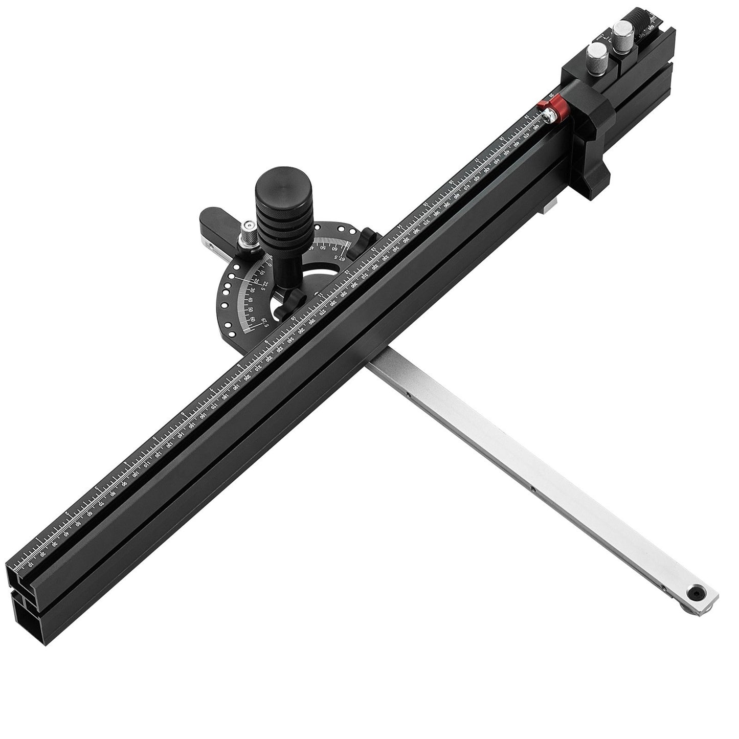 Precisionsgeringsmätare, standardspår 19 x 9,5 mm, aluminiumlegeringsbordsgeringsmätare med 61 cm galler 15 vinkelstopp Justerbar fjäderbelastad kolv och löstagbar skiva, för träbearbetning