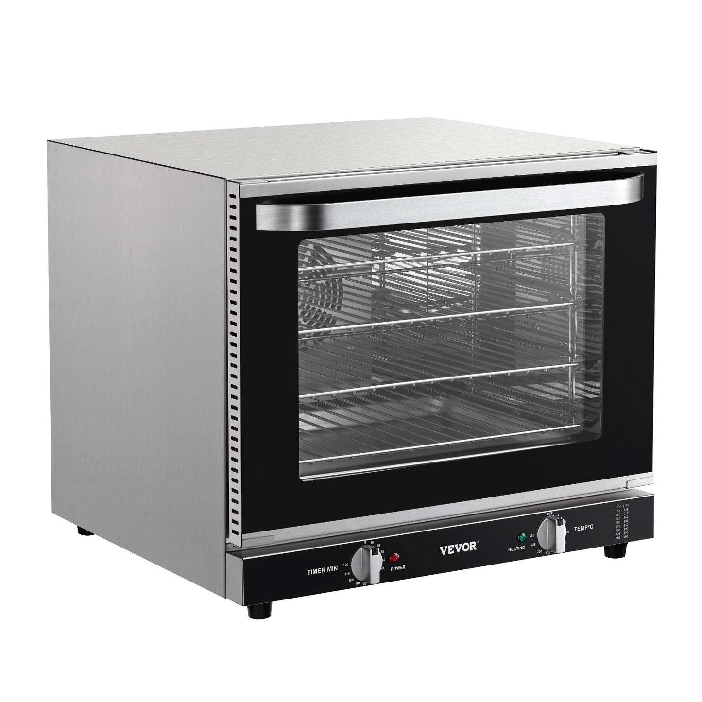 Commercial Countertop Oven, 66L 4-Tier Toaster Oven, 2800W Electric Baking Oven with Tempered Glass Door, Wire Racks Clip Tray Gloves, Stainless Steel Commercial Oven for Restaurant Bakery