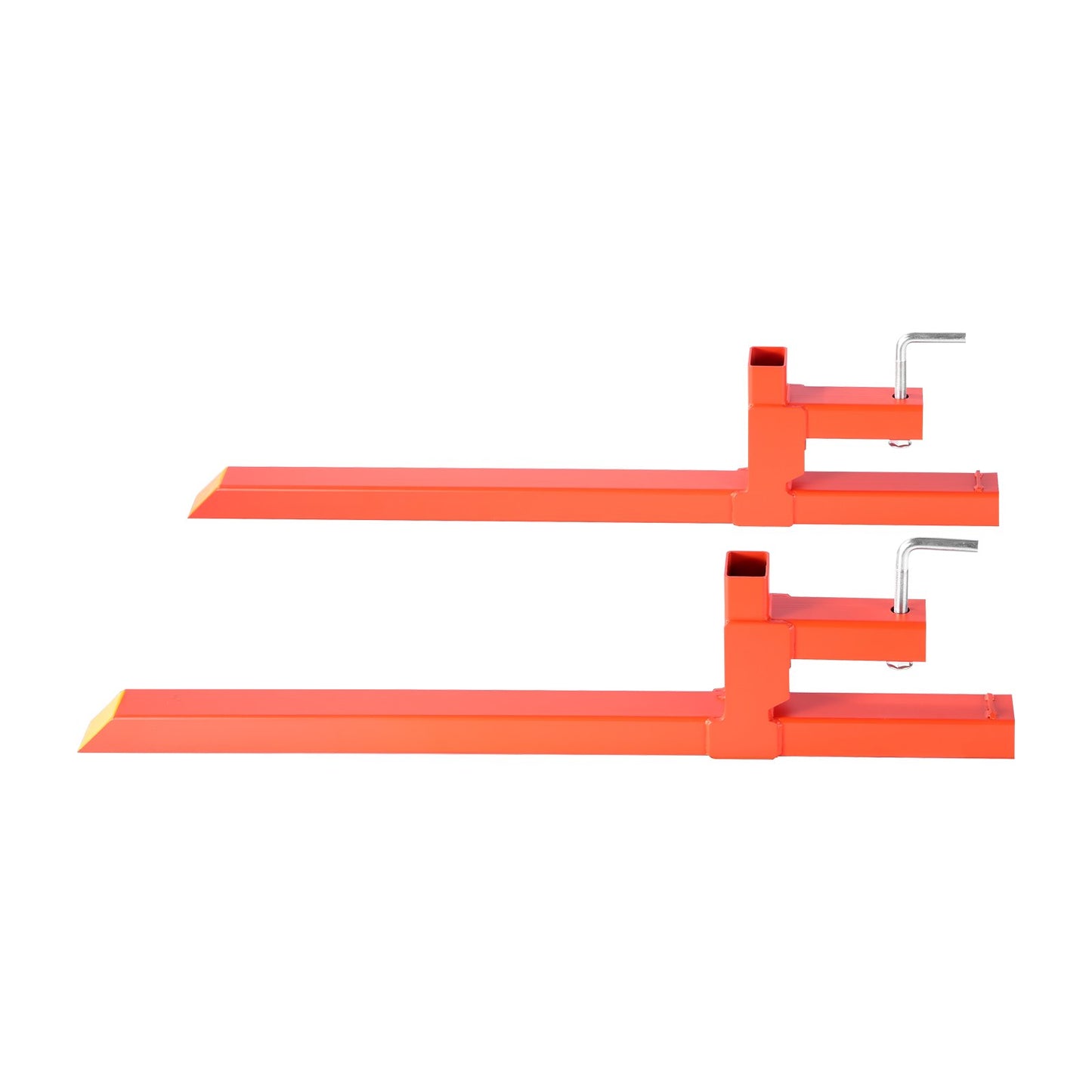 Pallet Forks, 2000 lbs Clamp on Pallet Forks, 43-Inch Total Length Heavy-Duty Quick Attach Tractor Fork Compatible with Tractor Attachments, Loader Bucket, and Skid Steer, Orange