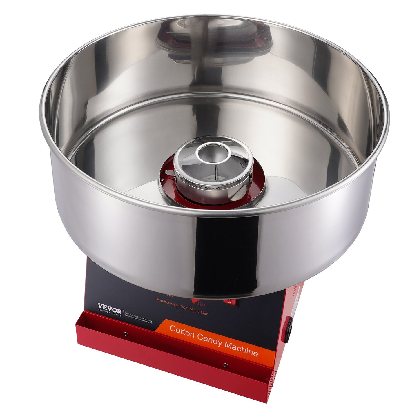 Electric Cotton Candy Machine, 1000W Candy Floss Maker, Commercial Cotton Candy Machine with Stainless Steel Bowl and Sugar Scoop, Perfect for Home Children's Birthday, Family Party (Red)