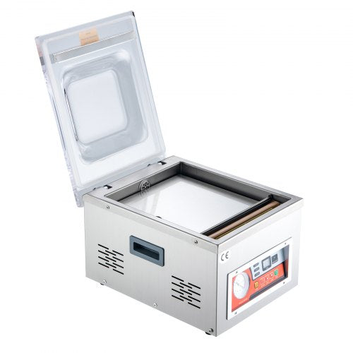 Chamber Vacuum Sealer, 260 W tätningseffekt, vakuumförpackningsmaskin för våtfoder, kött, marinader och mer, kompakt storlek med 10,2" tätningslängd, applicerad i hemköket och kommersiellt bruk | EU