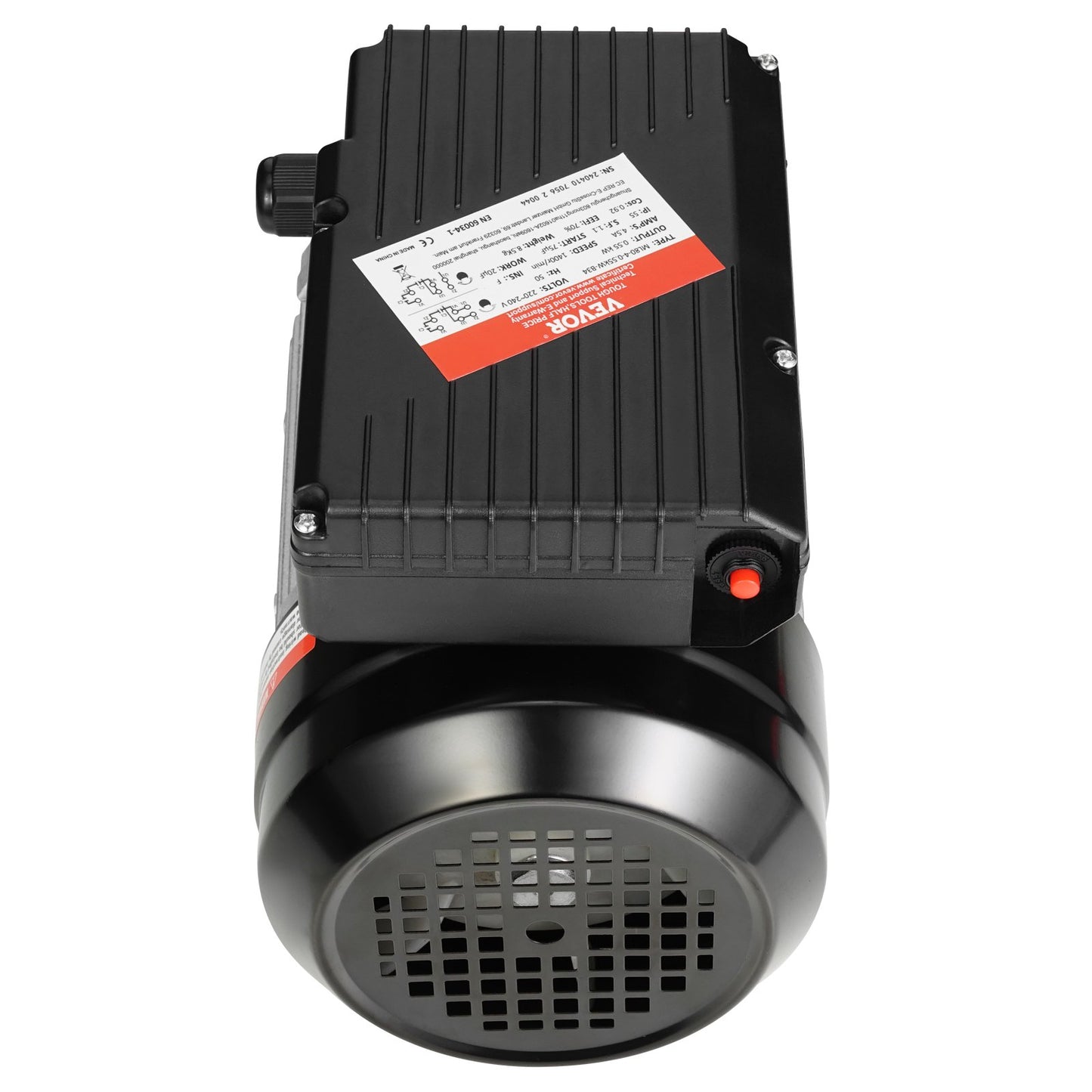 0.55KW electric motor 1400RPM AC 220~240V 4.5A 1-phase 19mm spline shaft