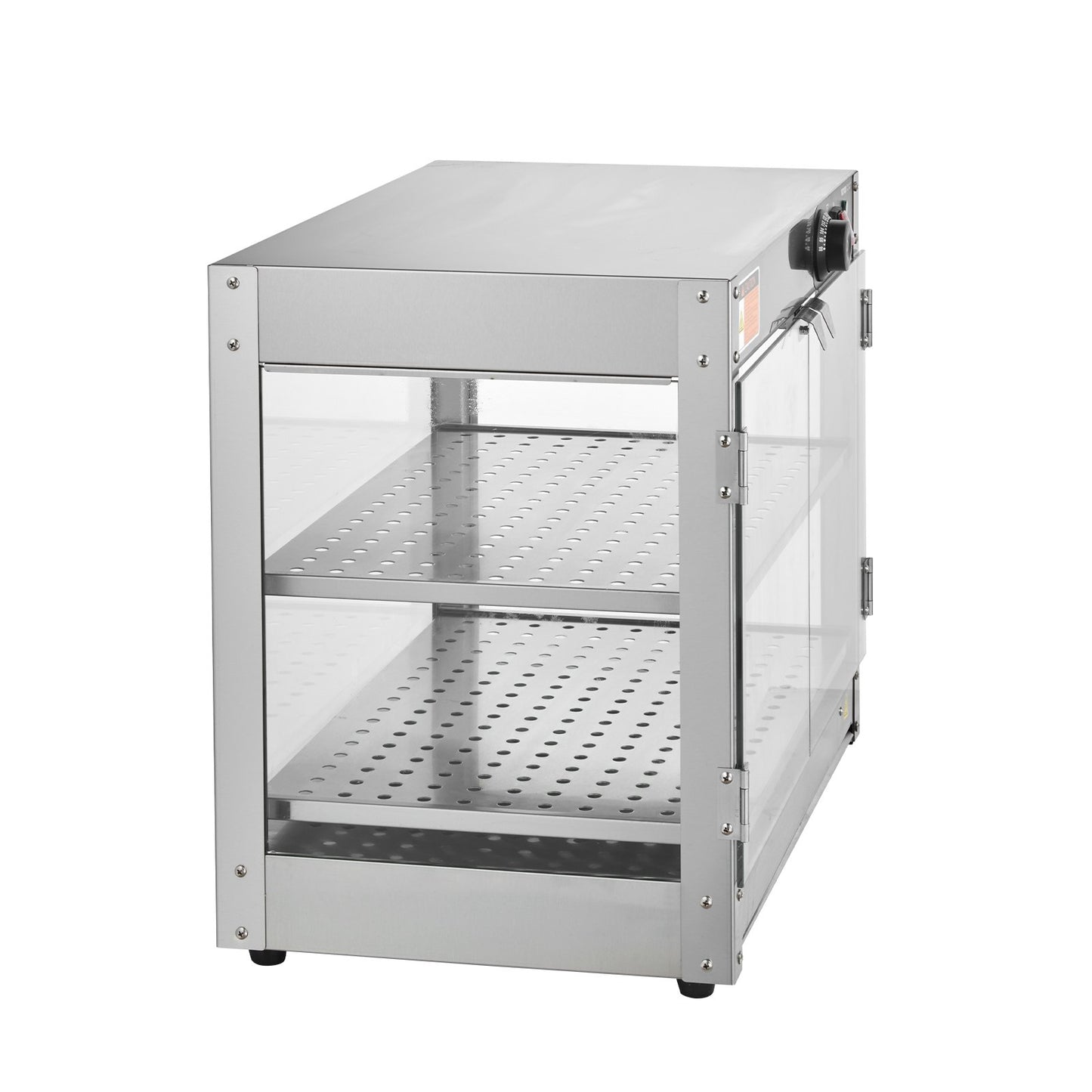 2-Tier Commercial Food Warmer Display Countertop Pizza Cabinet with Light