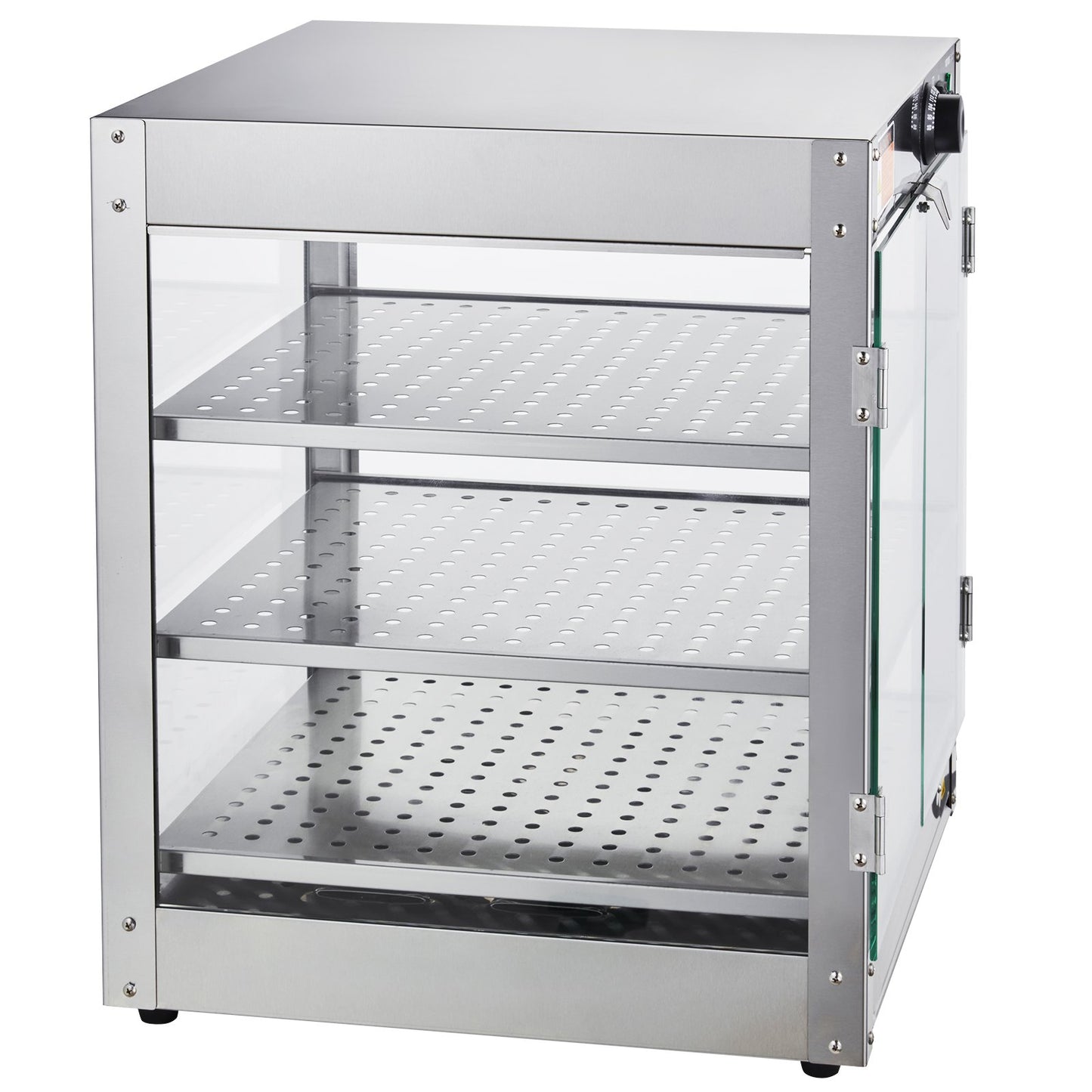 3-Tier Commercial Food Warmer Display Countertop Pizza Cabinet with Light