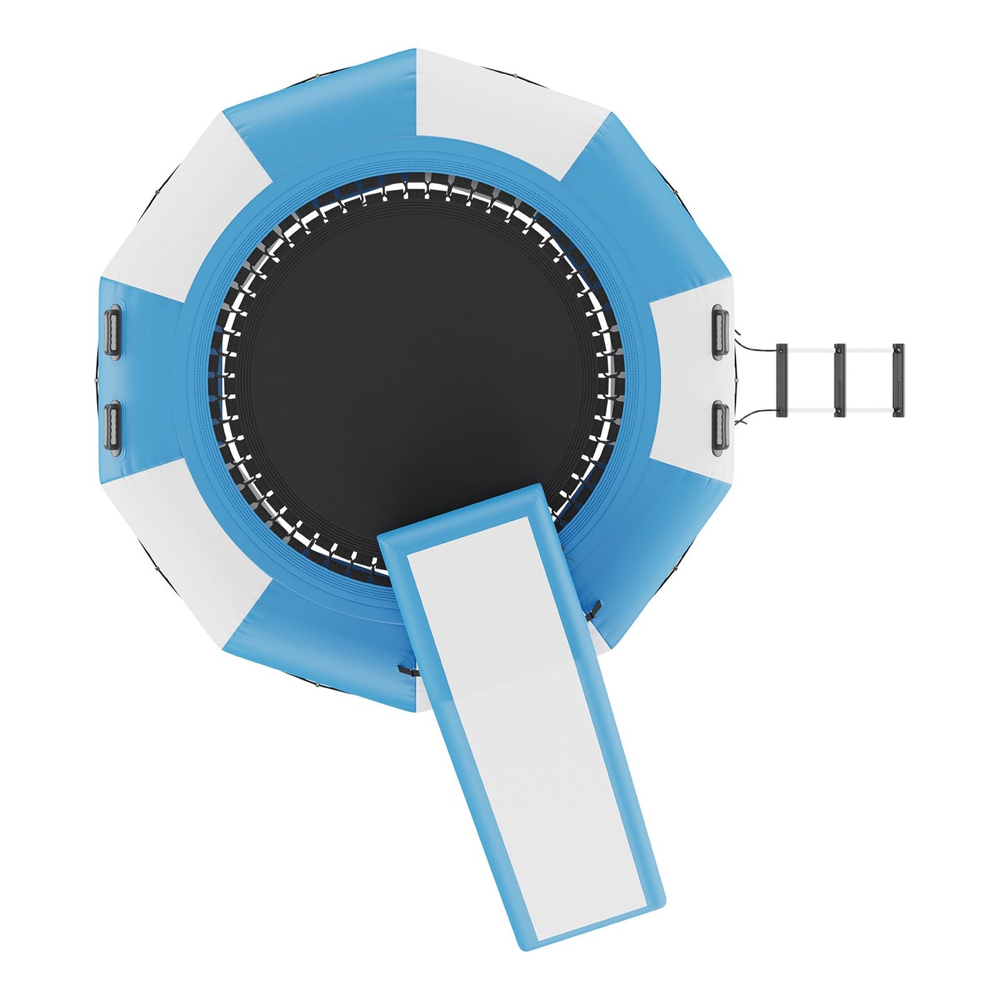 10ft aufblasbares Wassertrampolin Schwimmplattform hüpfen mit Rutsche am Poolsee