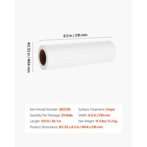 Kopfstützen-Papierrollen, 25 Stück, 21,6 x 38,6 m, Krepppapier für medizinische Untersuchungen, Einwegpapier | EU