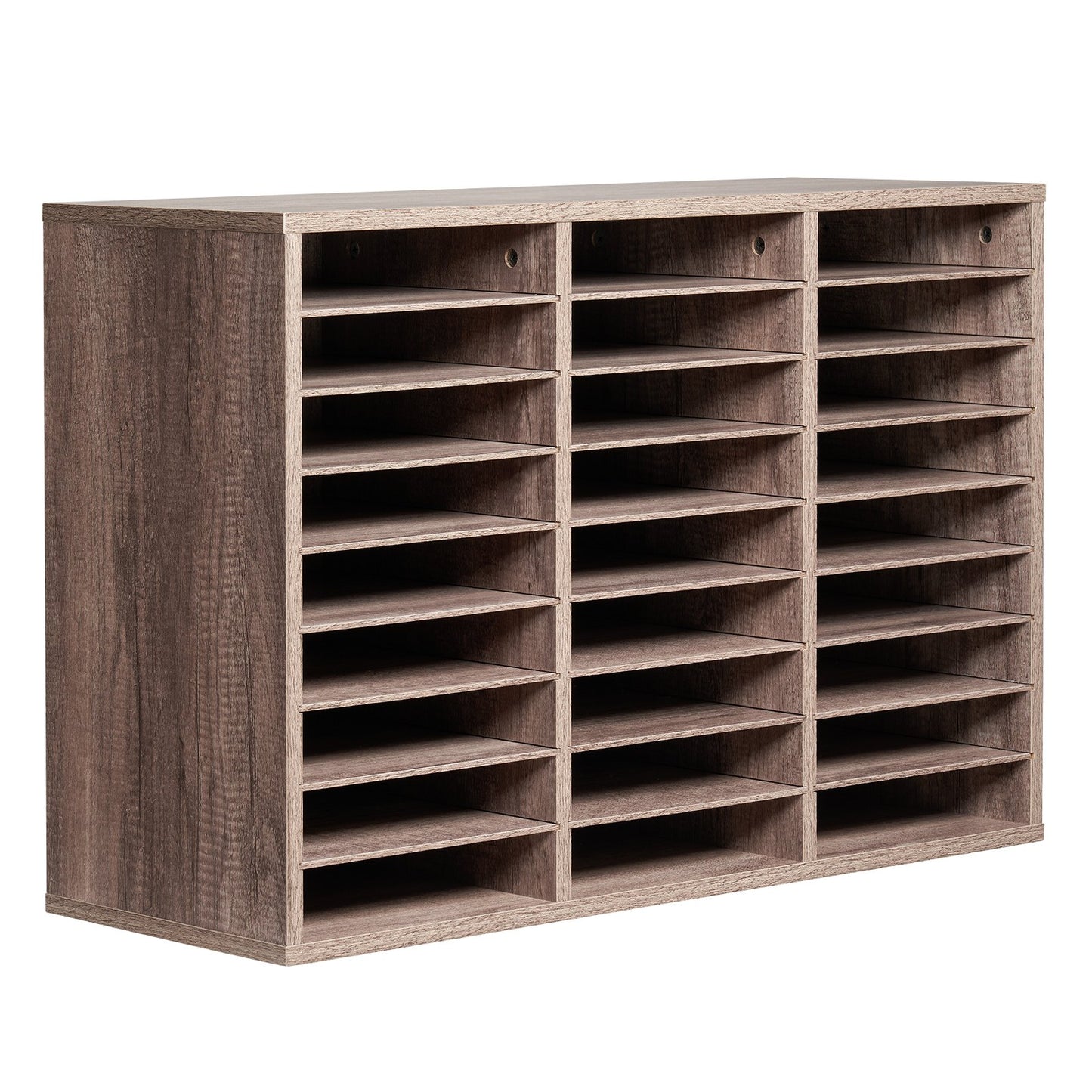 Trälitteraturorganisatör 27 fack Avtagbara hyllor Svart-grå