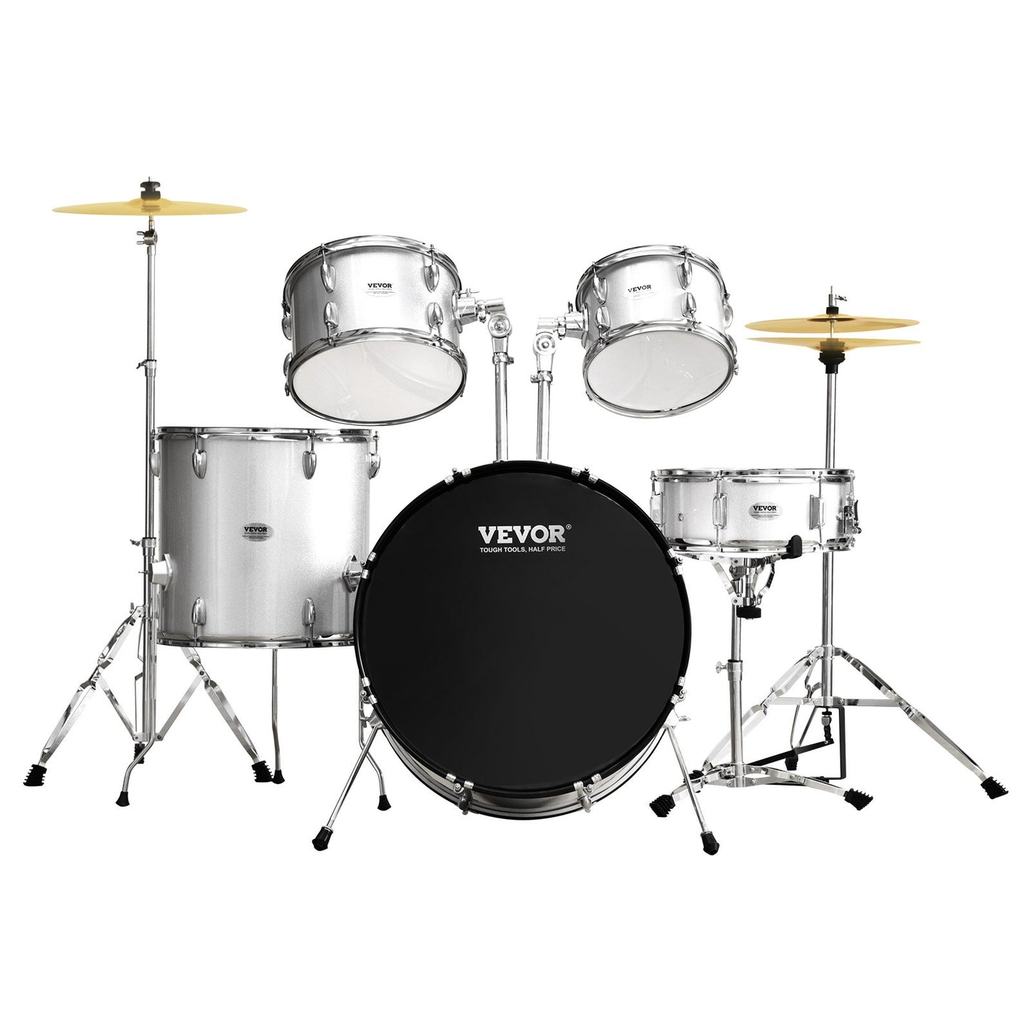 Adult Drum Set 5-Piece 22 in Complete Full Size Drum Set with Throne Stand