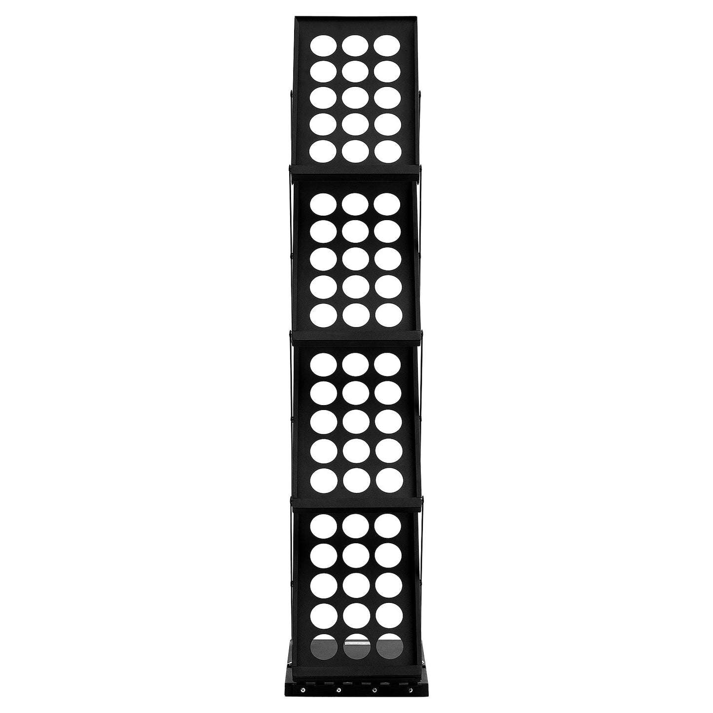 Foldable Magazine Display Rack, 4-Tier Brochure Literature Display Stand, Portable Catalog Brochure Holder Stand with Carrying Bag for Office Trade Show Exhibitions, 4 Pockets