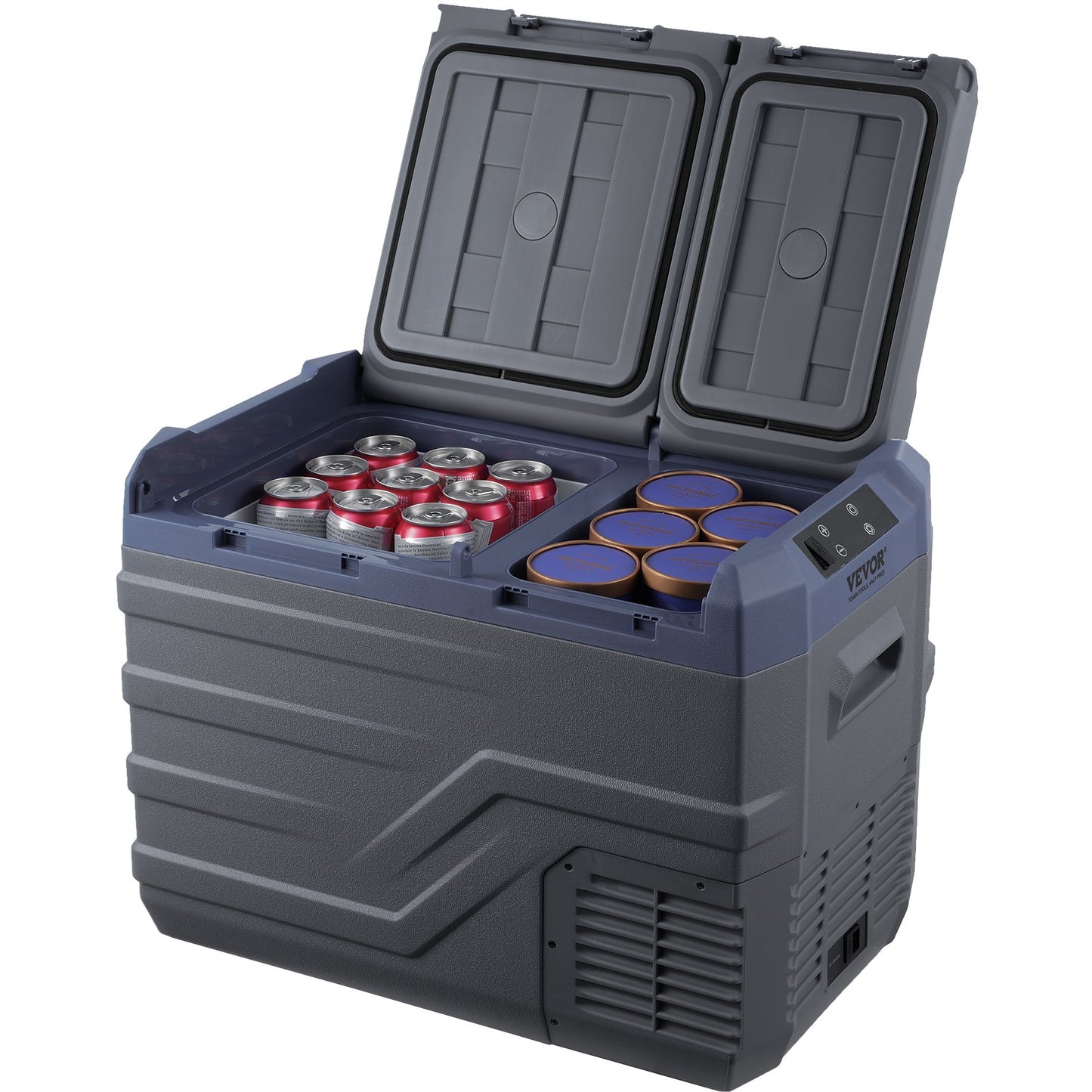 Tragbarer Autokühlschrank mit Gefrierfach, Kompressor, 32 l, Dual Zone, für Zuhause, Auto