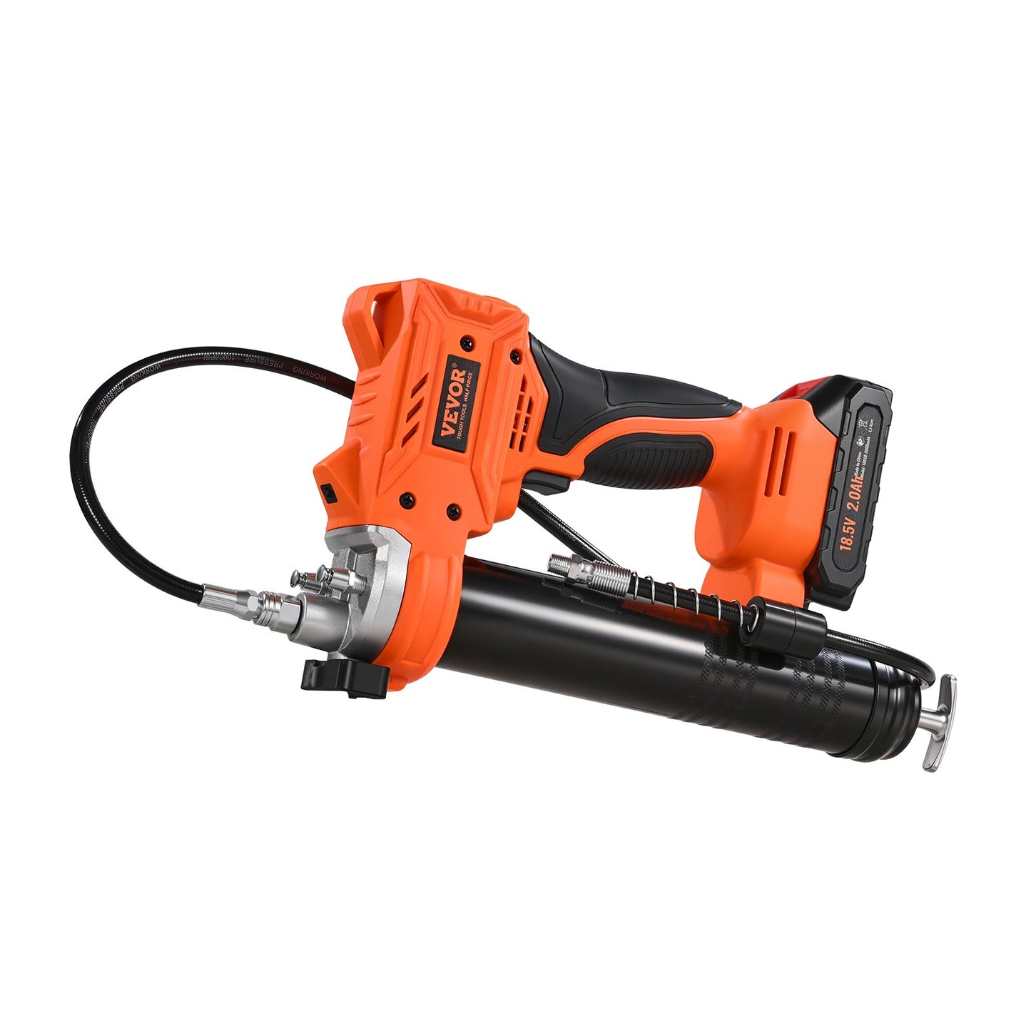 Cordless Grease Gun, 8000 PSI Max Pressure, 20V Electric Grease Gun with 2.0 Ah Battery & LED Light, 35.4-inch Long Hose & Carrying Case, Variable Speed Triggers, Vehicles or Machines Greasing