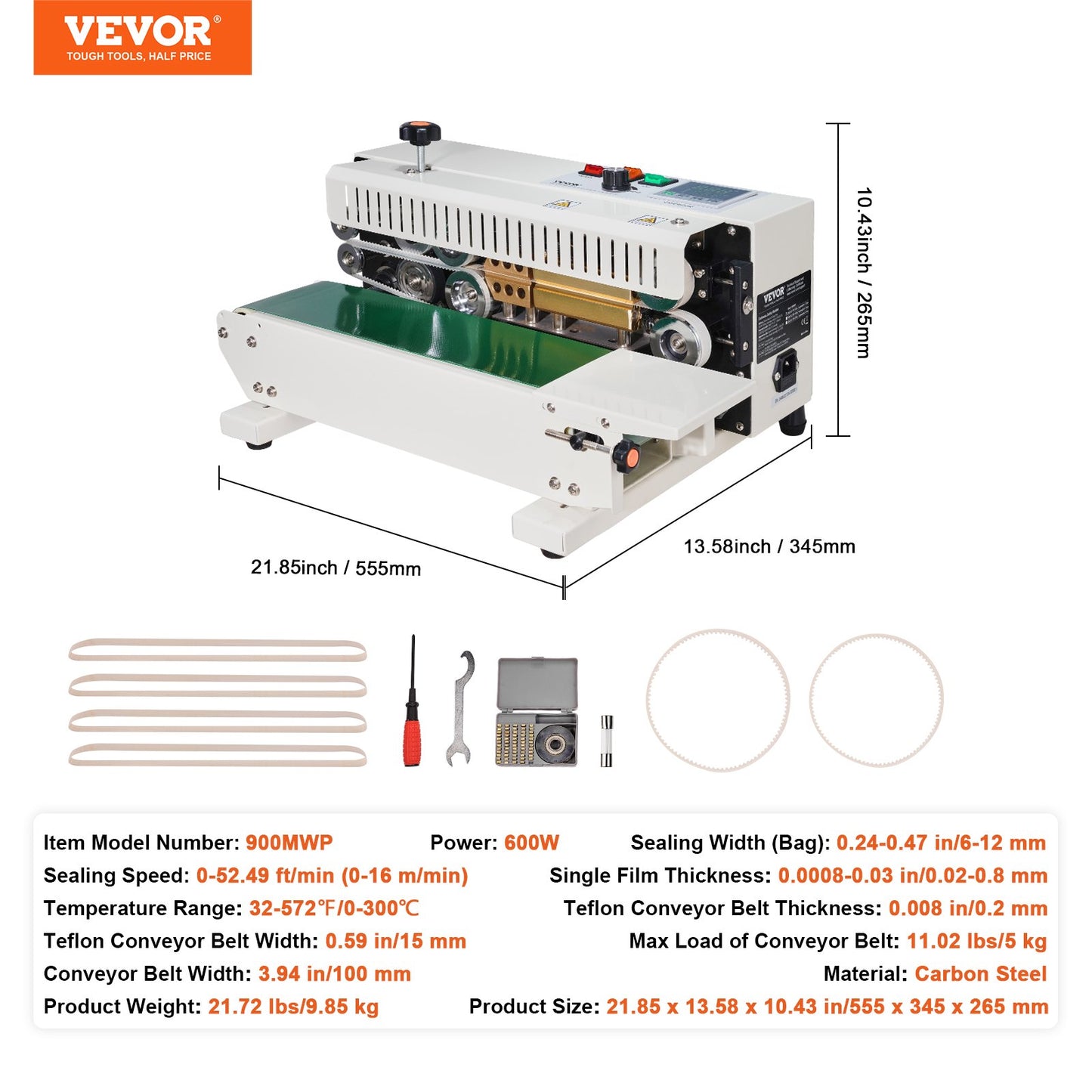 Continuous Bag Band Sealing Machine Horizontal Band Sealer Carbon Steel