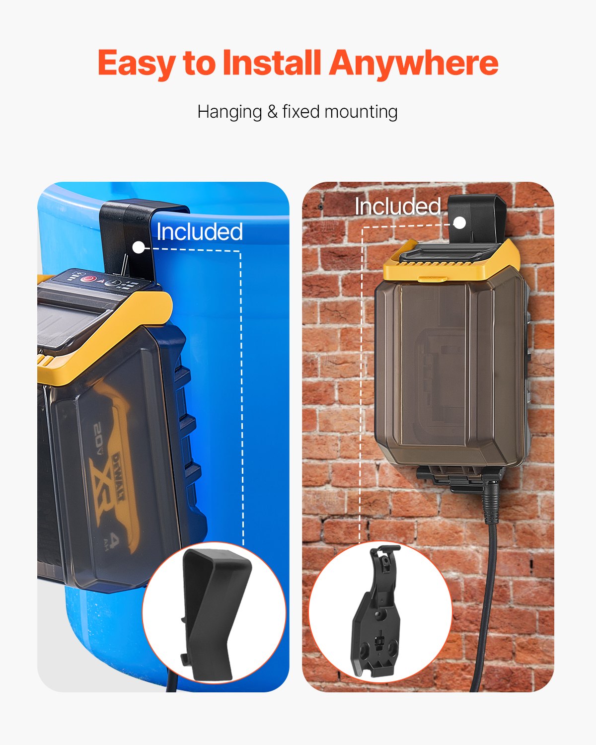 Cordless Submersible Water Transfer Pump, 528GPH, Portable Sump Pump with G3/4" Garden Hose, Compatible with Dewalt 20V MAX Battery (No Battery), Electric Utility Pump for Pool, Garden, Pond