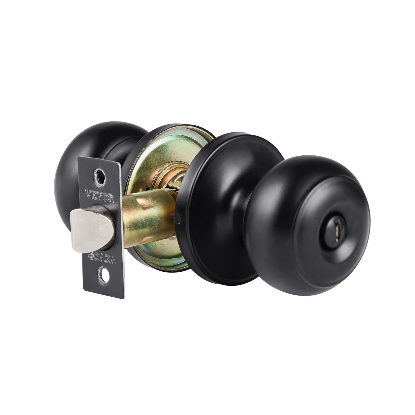 6 Pack Black Door Knobs, Privacy Door Knob with Round Ball, Keyless Exterior & Thumb Turn Lock Interior, All Metal Doorknobs Hardware, Matte Black Modern Design for Bedroom & Bathroom