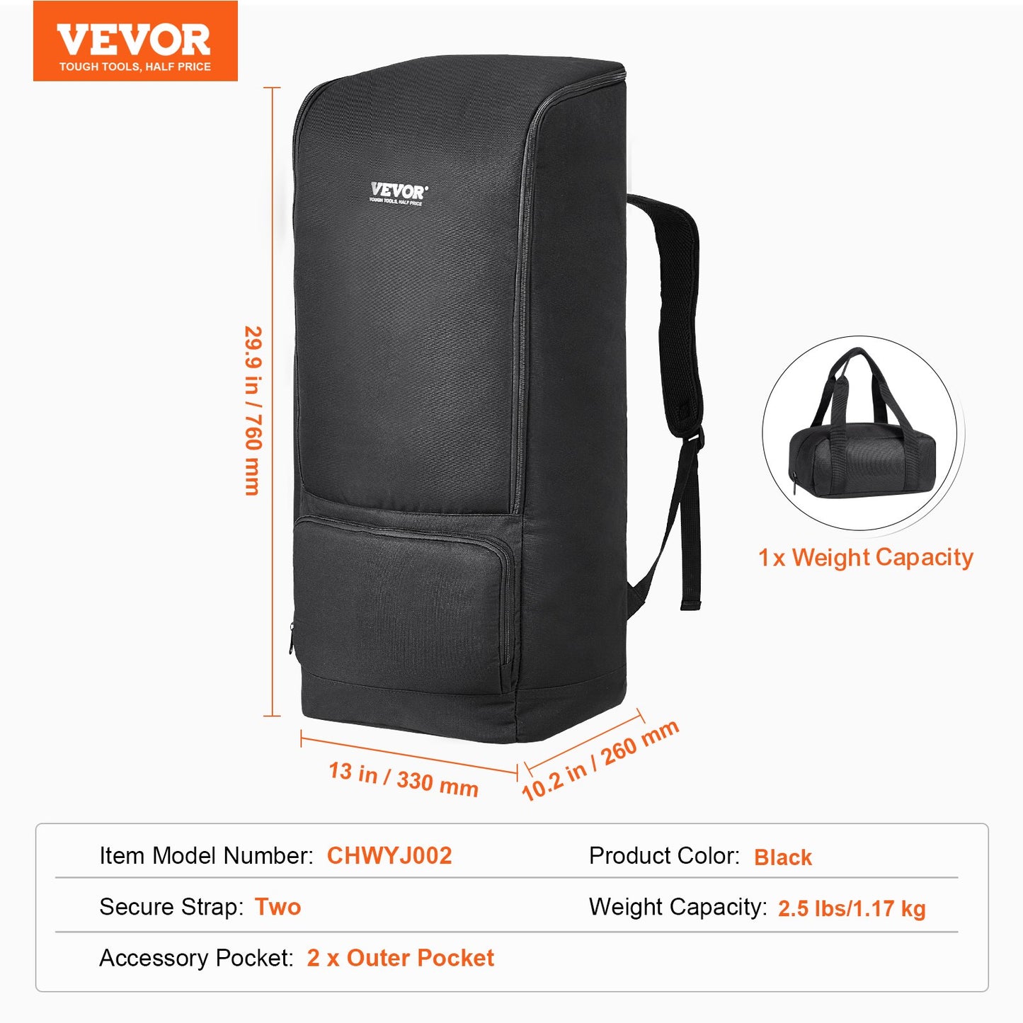 Telescope Case, 29.9", Telescope Storage Backpack with Secure Strap, Pockets and Cozy Shoulder Traps, Shock-Absorbent Telescope Carrying Case for Optical Tube & Tripod, Counterweight Pocket