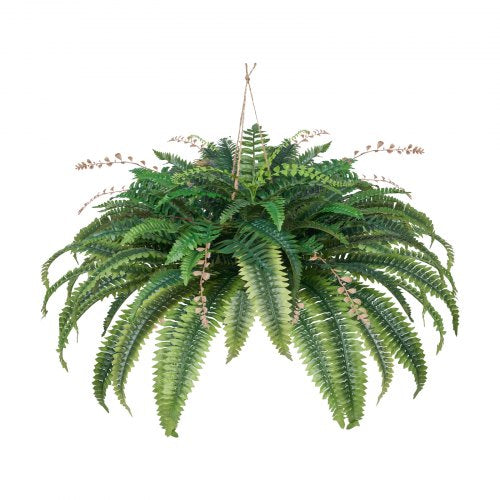 Konstgjord Bostonormbunke Stor Plastormbunke 80 Grenar Inomhus Utomhusdekoration | EU