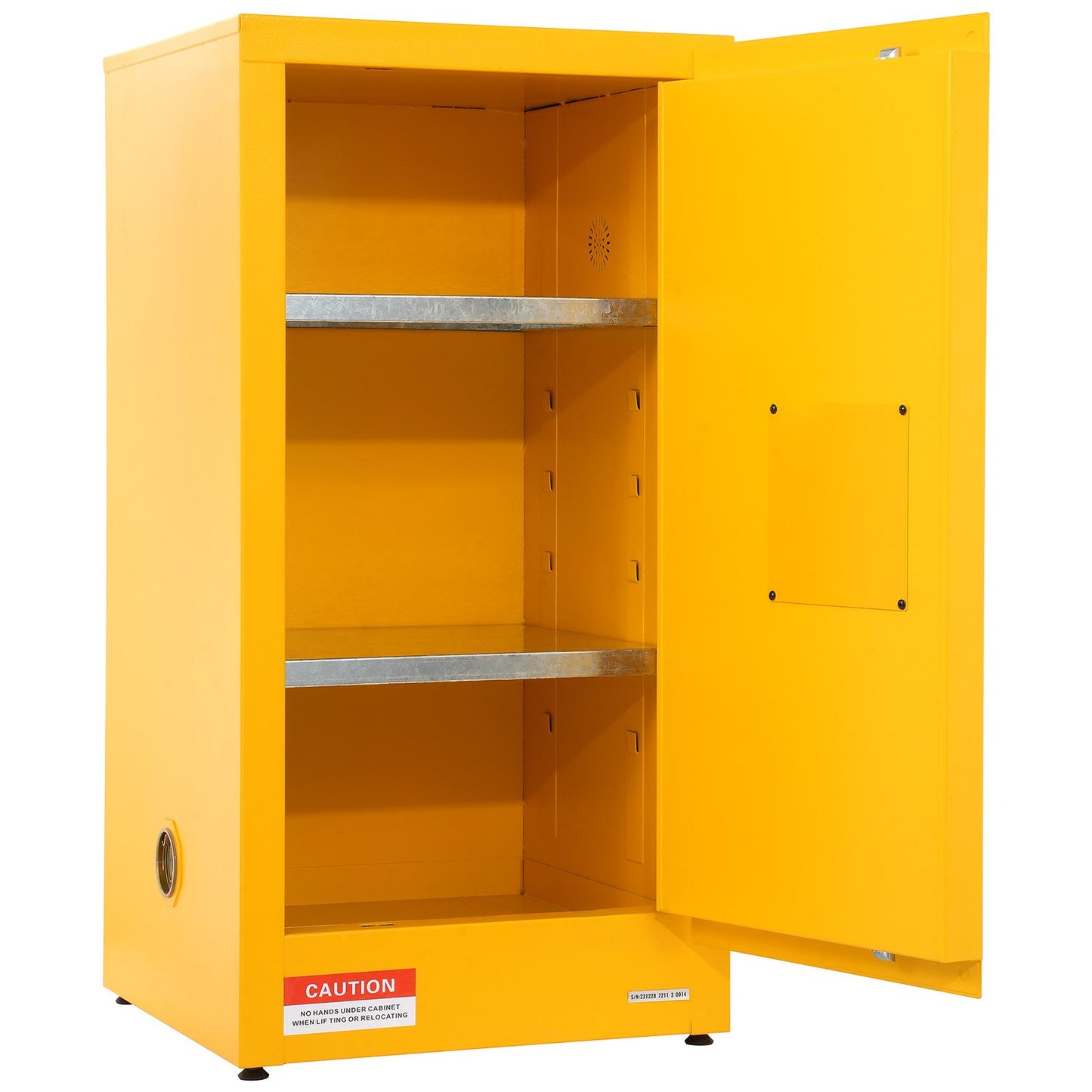 Flammable Safety Cabinet, 16 Gal, Cold Rolled Steel Flammable Liquid Storage Cabinet, 18.1 x 18.1 x 35.4 in Explosion Proof with 2 Adjustable Shelves 1 Door for Commercial Industrial Use, Yellow