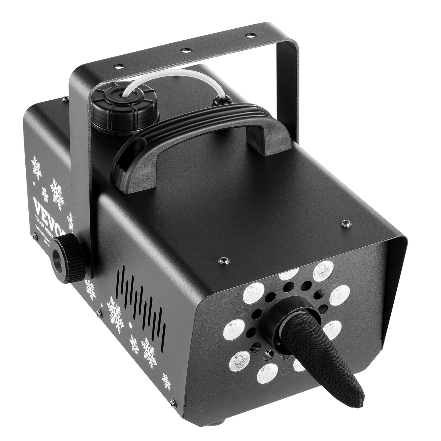 Snow Machine 800W Handhållen hängande snömaskin med LED-ljus för semester