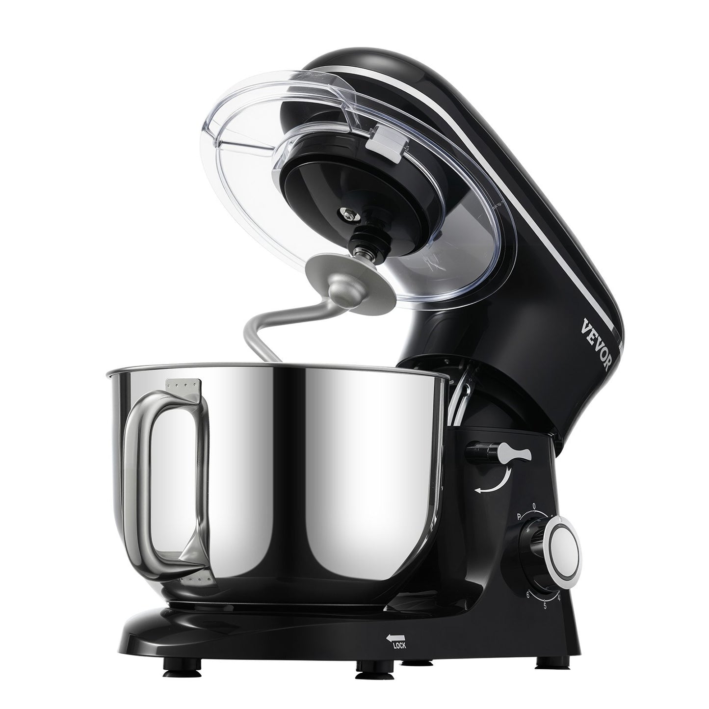 Stand Mixer 6 Quarts Electric Dough Mixer 1400W 6 + P Speeds Food Whisk